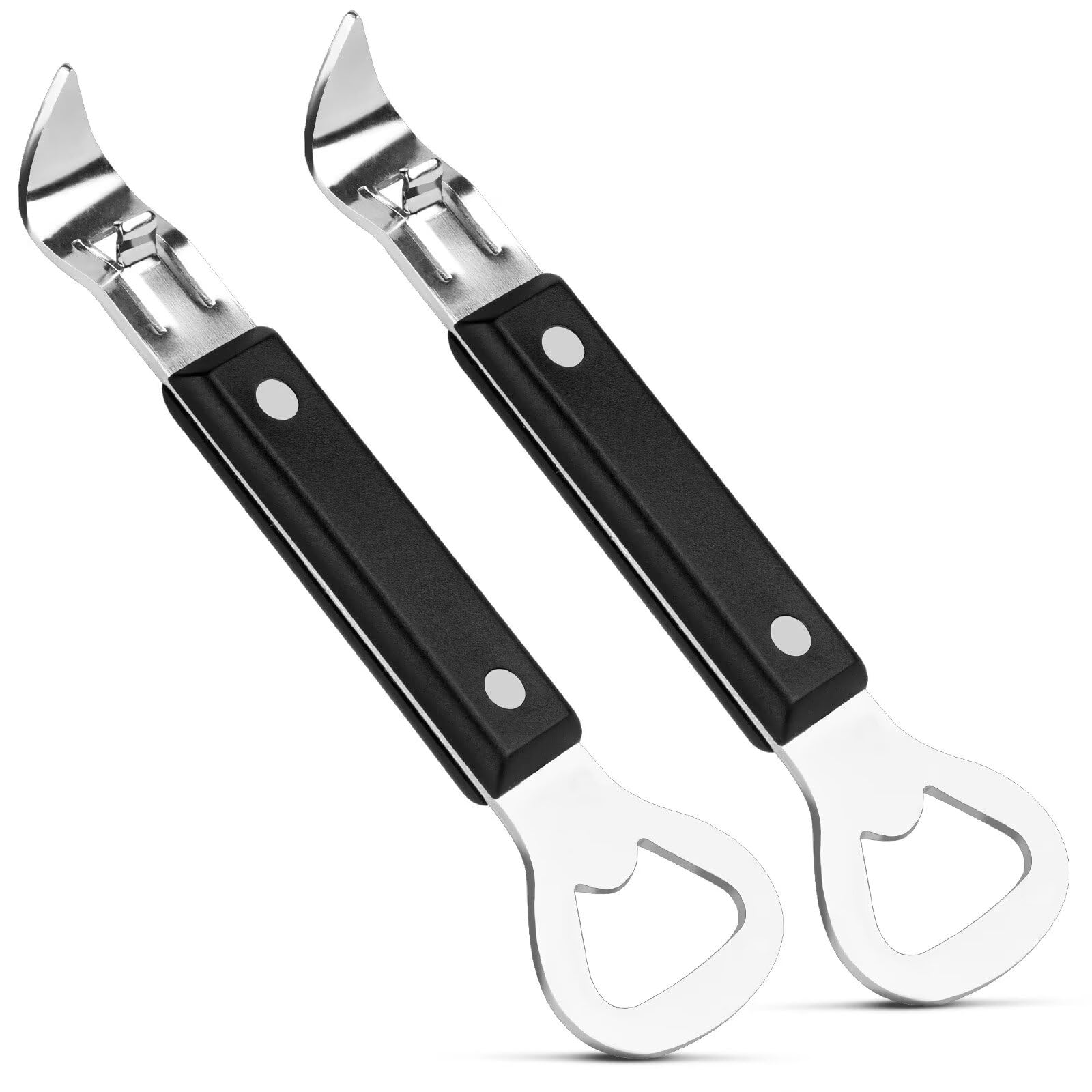 Anyongora 2-in-1 Can Punch Opener & Bottle Opener, Can Opener, 2-Pack, Stainless Steel, Non-Slip Handle, Compact 6.1, For Tradit