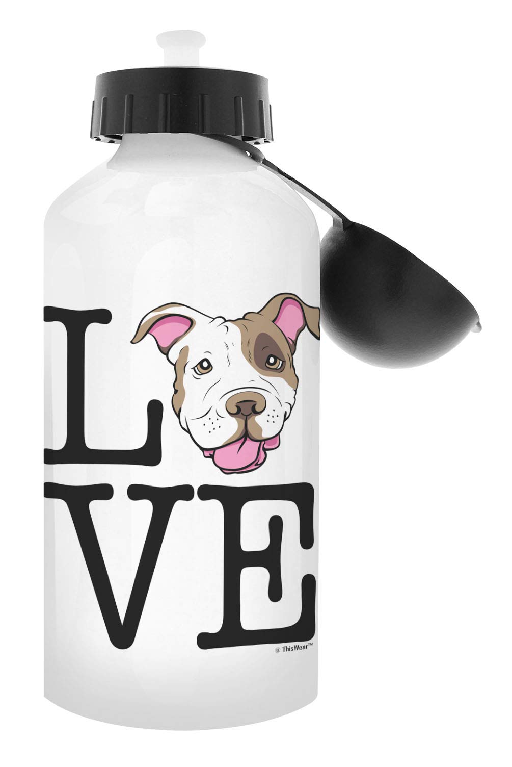 Pitbull Gifts Love Pitbull Water Bottle Dog Dad Gifts Aluminum Water Bottle With Cap & Sport Top White