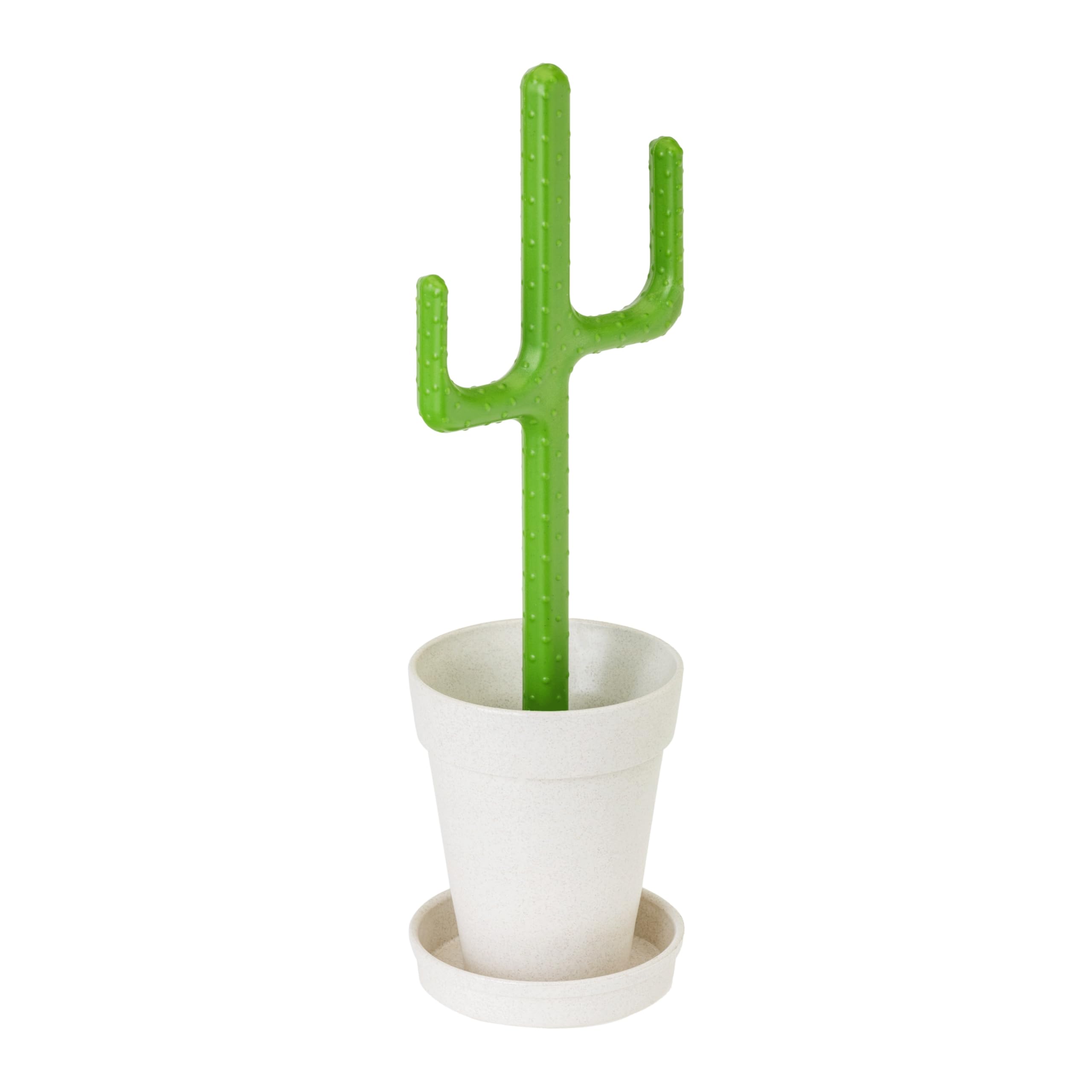 Vigar Cactus Toilet Brush Set, Eco-Friendly Cleaning Brush With Cactus-Shaped Handle, Planter Base With Saucer