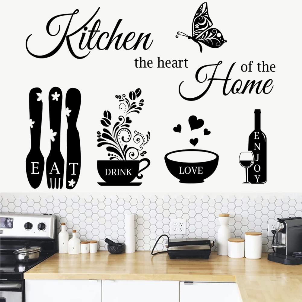 Kitchen Wall Stickers Dining Room Quotes Wall Decals The Kitchen The Heart Of The Home Vinyl Wall Sign Art Decor Home Decoration