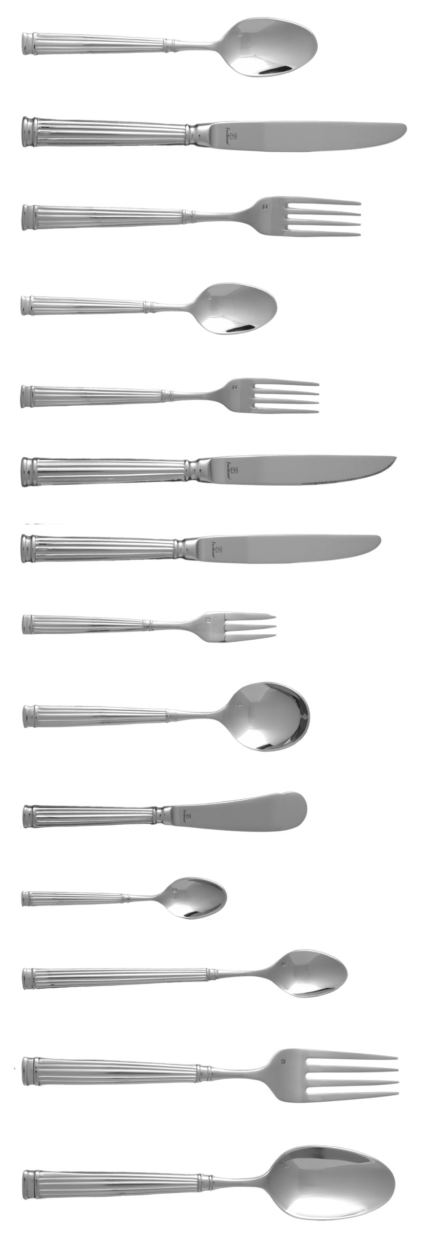 Fortessa Doria 18/10 Stainless Steel Flatware Salad/Dessert Fork  Set of 12