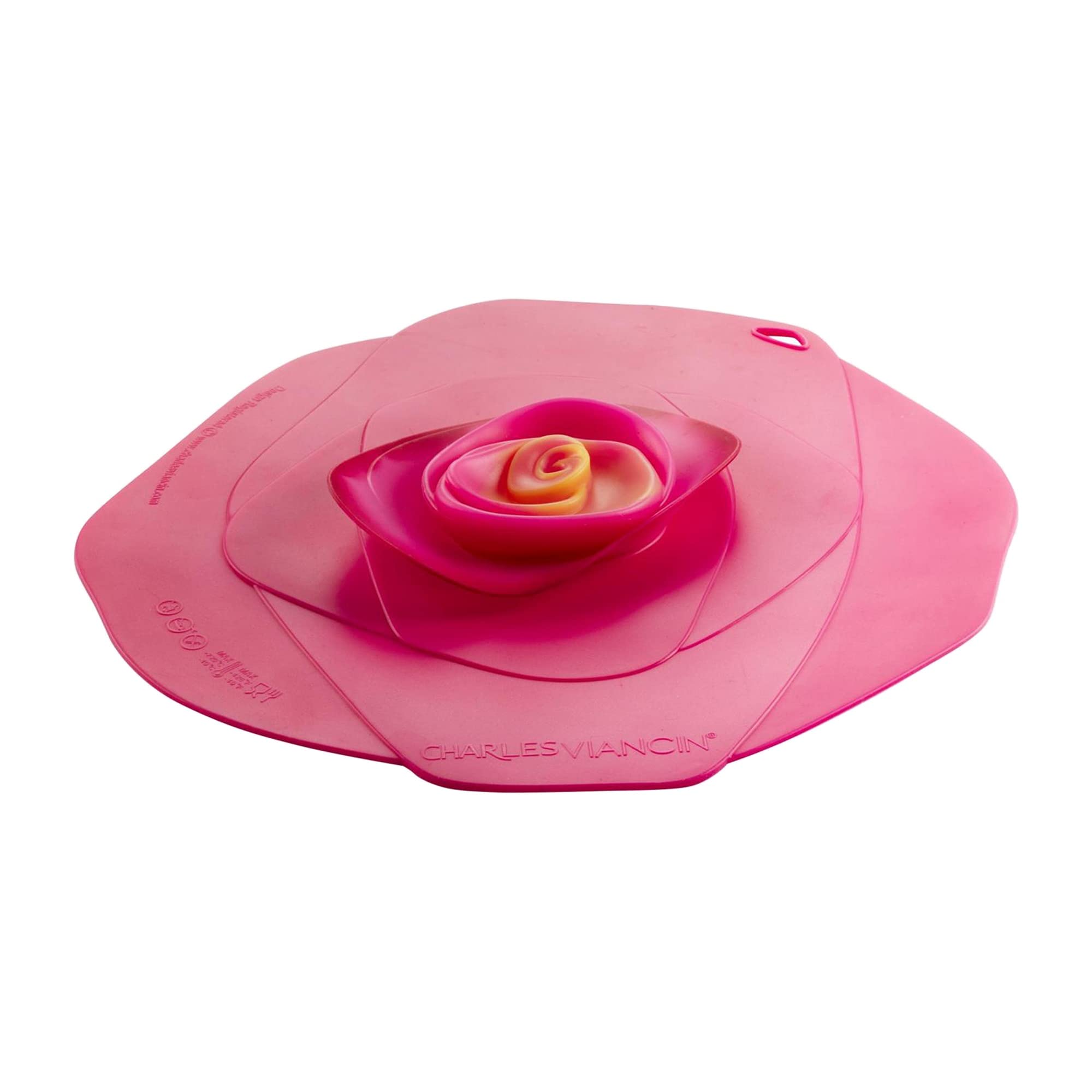 Charles Viancin - Rose Silicone Lid For Food Storage And Cooking - 8''/20Cm - Airtight Seal On Any Smooth Rim Surface - Bpa-Free