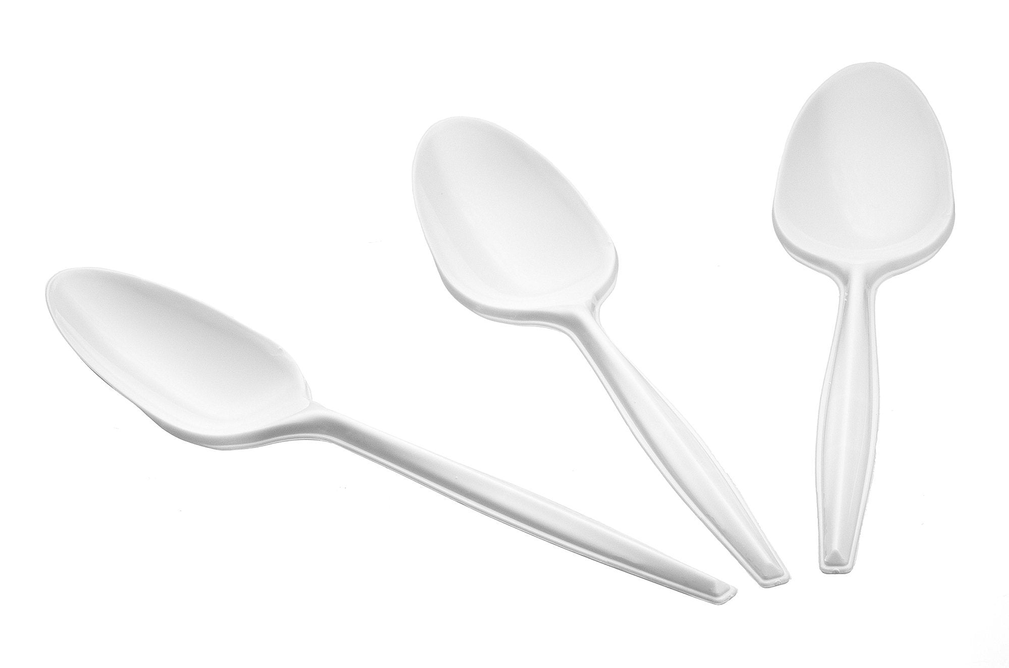 [400 Count] Settings Plastic White Tea Spoons, Practical Disposable Cutlery, Great For Home, Office, School, Party, Picnics, Res