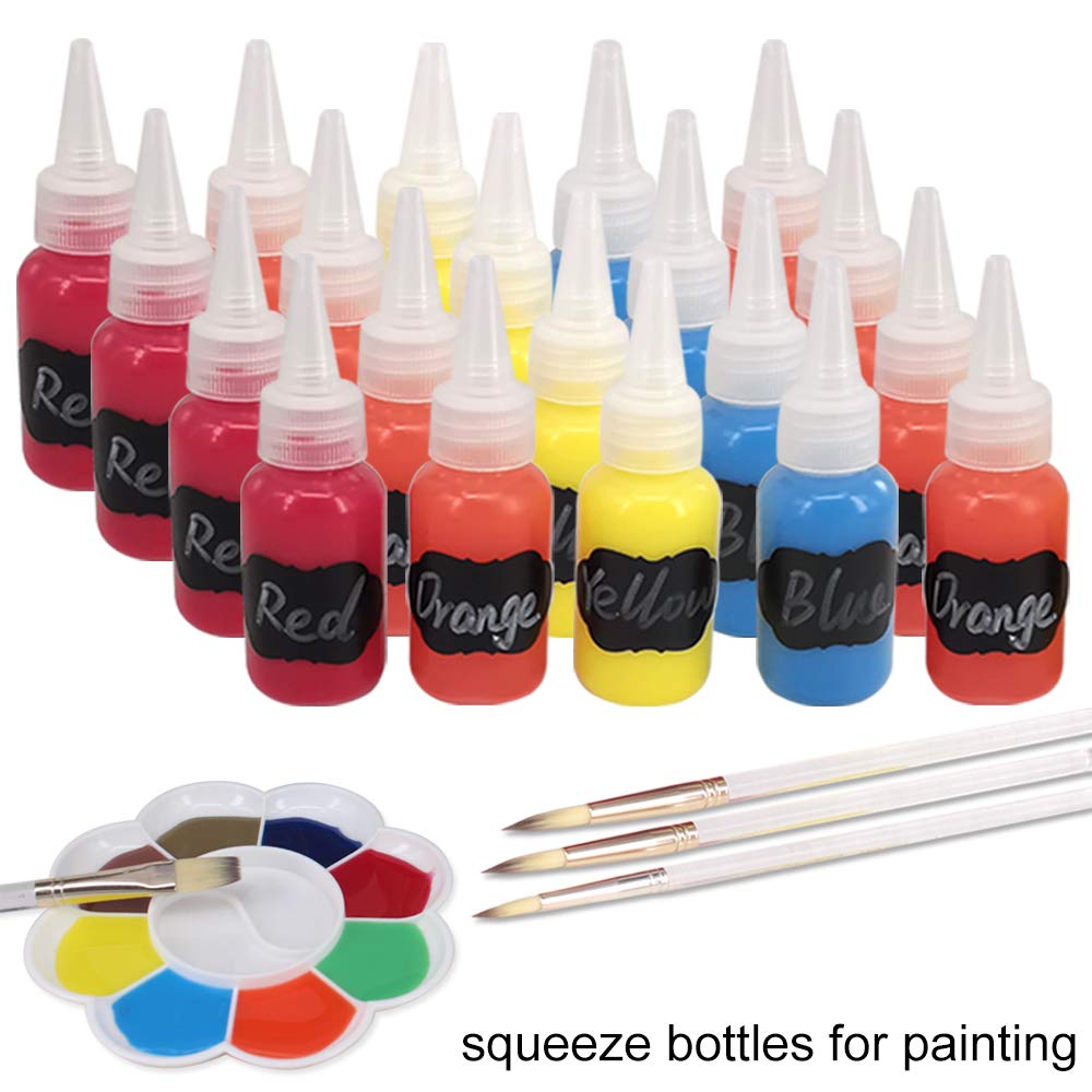 Belinlen 24 Pack 1-Ounce Plastic Squeeze Bottles With Measurement - Cookie Decorating Supplies, Cookie Supplies Writer Bottles F