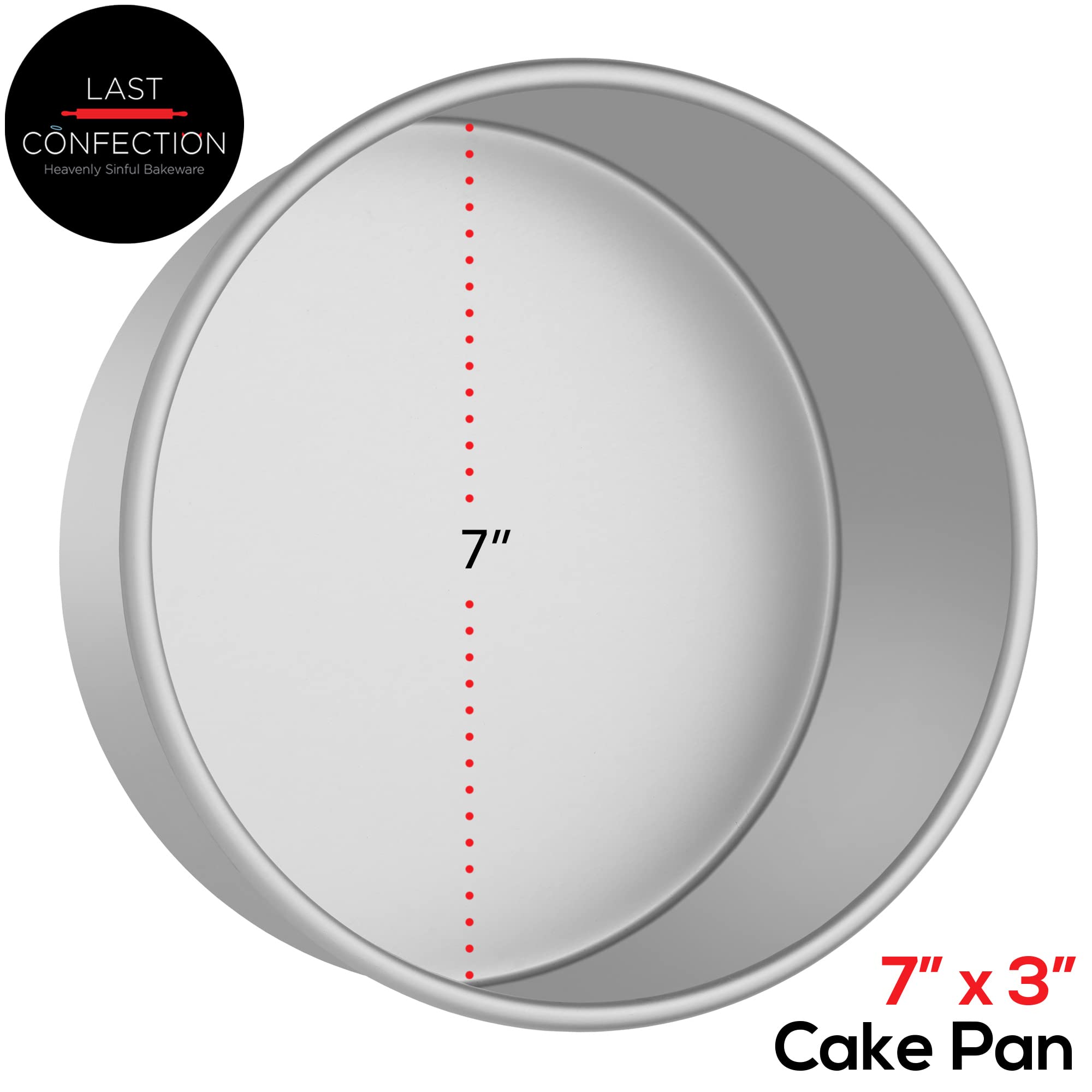 LAST CONFECTION 7'' x 3'' Aluminum Round Cake Pan - Professional Bakeware