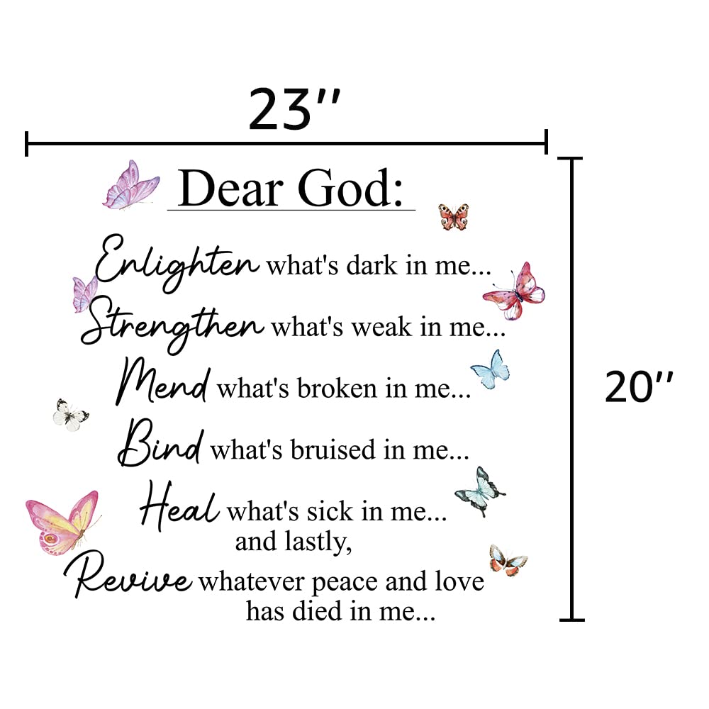 Inspirational Quotes Vinyl Wall Decal Stickers Dear God Enlighten What'S Dark In Me, For Bedroom, Living Room, Motivational Upli