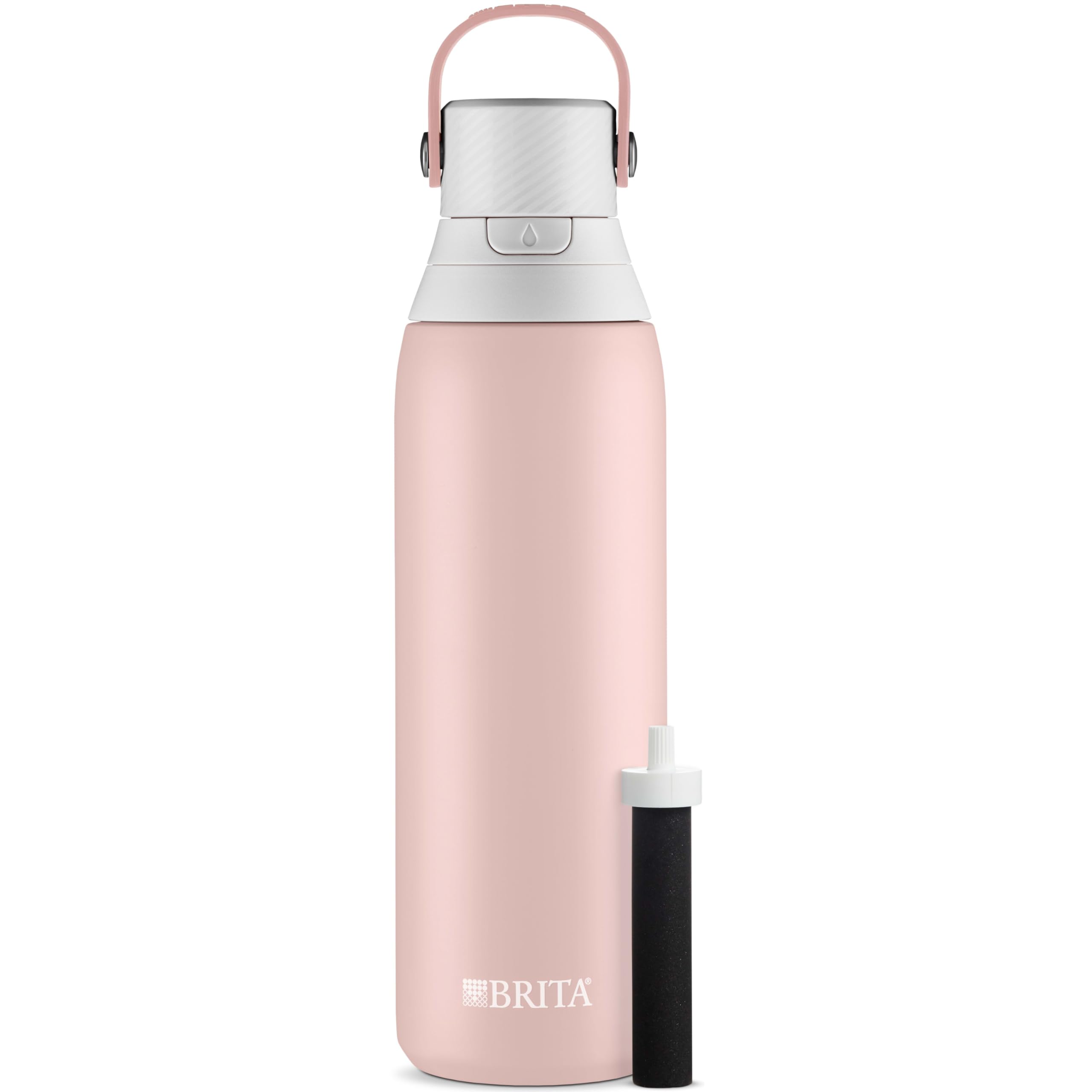 Brita Stainless Steel Premium Filtering Water Bottle, Bpa-Free, Replaces 300 Plastic Water Bottles, Filter Lasts 2 Months Or 40