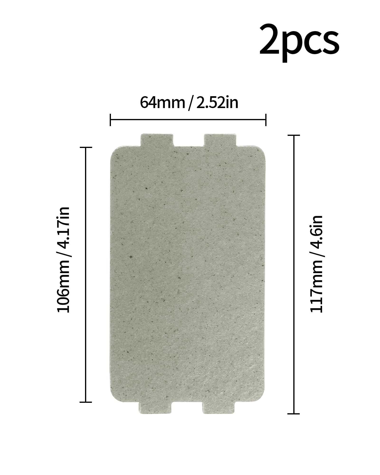 Yqboom 2 Pcs Waveguide Cover, Universal Microwave Oven Mica Plate Sheet, 117Mm X 64Mm, Replacement Accessory For Home Kitchen Of