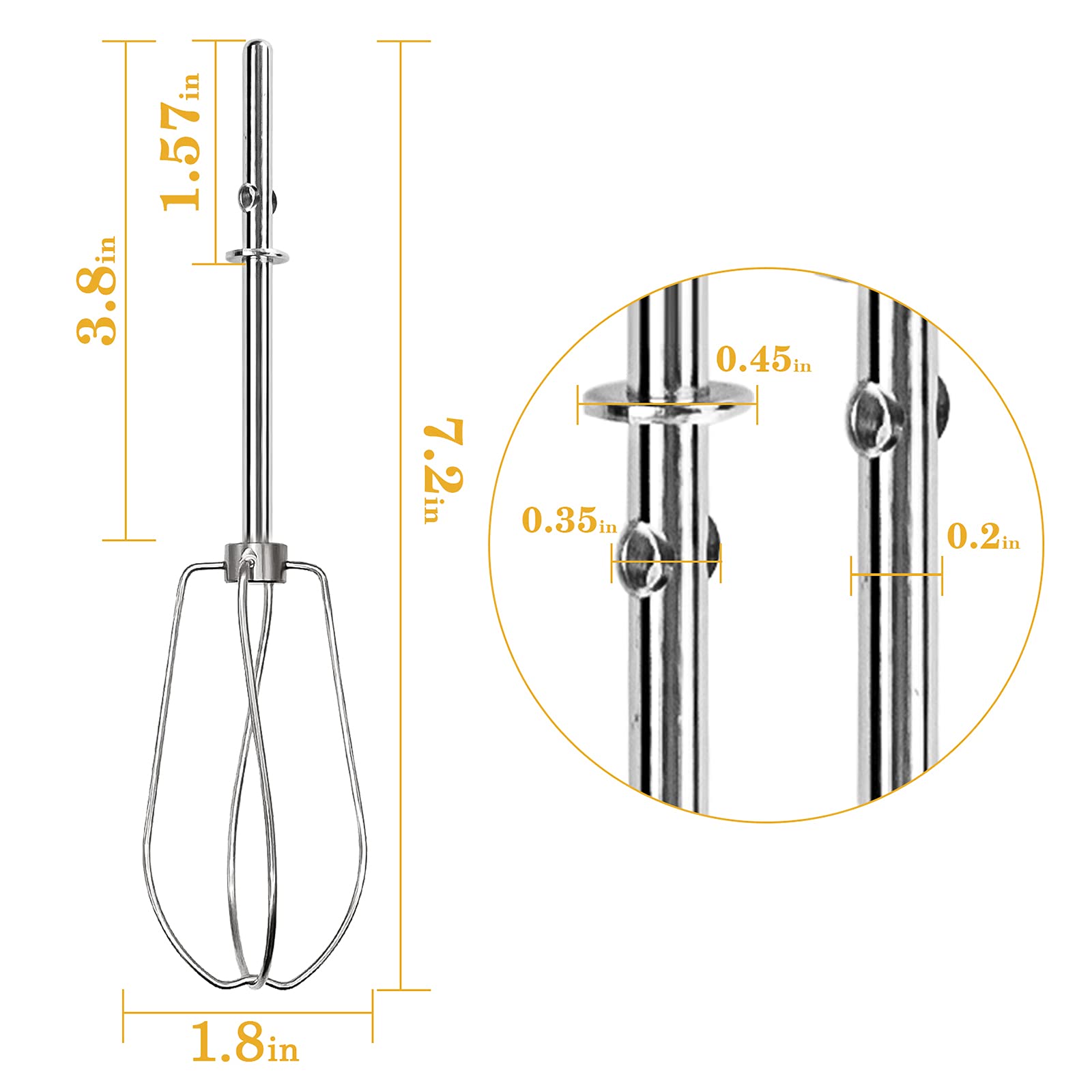 Hand Mixer Turbo Beaters for KitchenAid W10490648 KHM2B  AP5644233  PS4082859