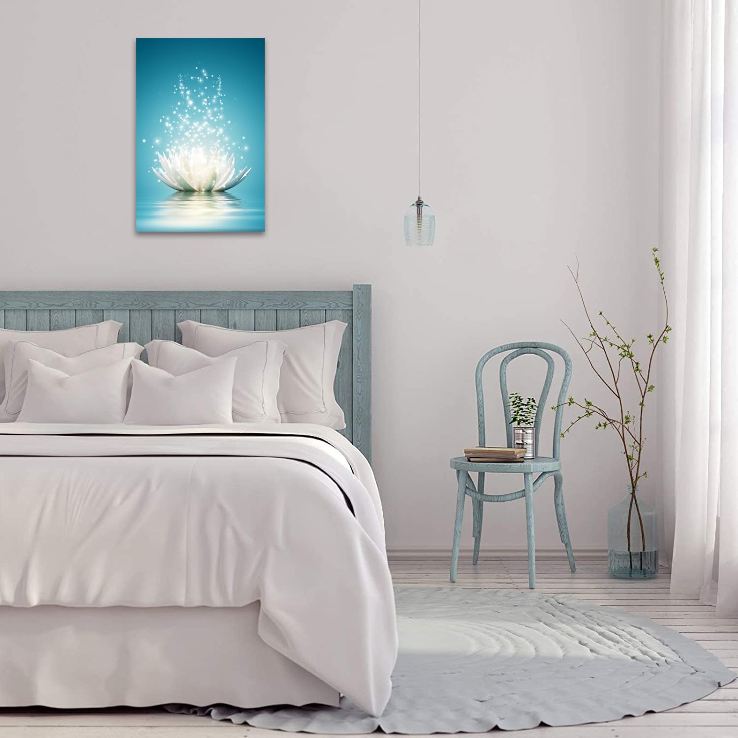 Lotus Flower Canvas Print Pictures Bathroom Decor Zen Wall Art Painting Spa Photo Artwork Framed For Spiritual Meditation Yoga R