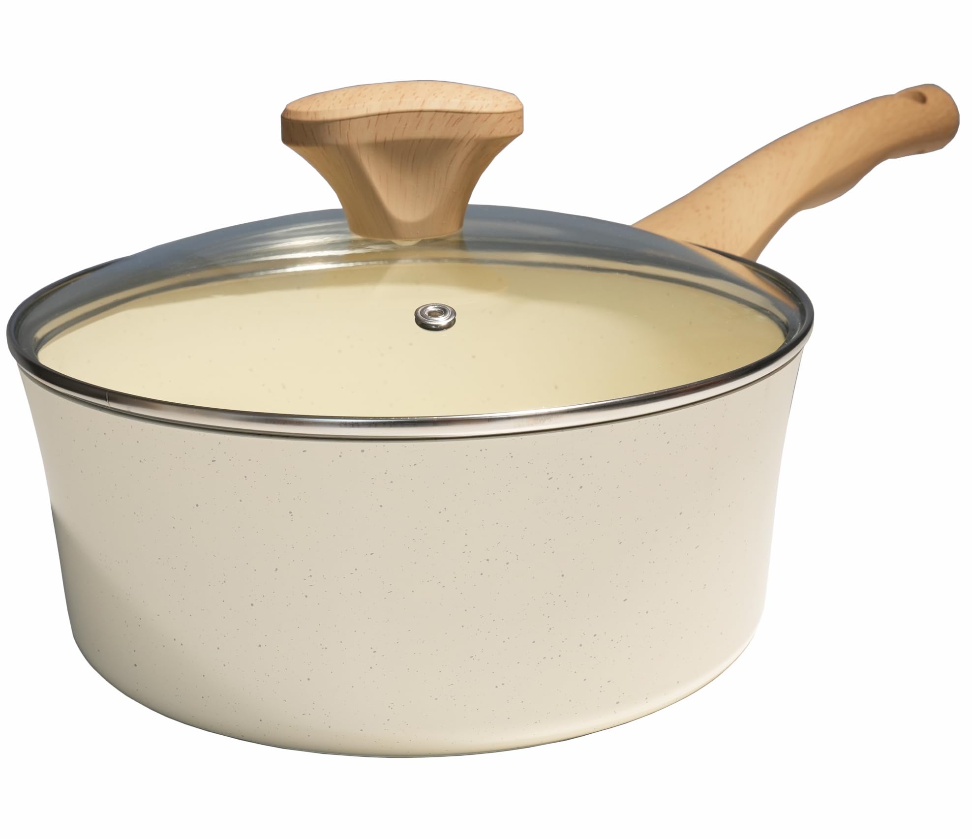 Nonstick Ceramic Saucepan with Lid 3.5QT
