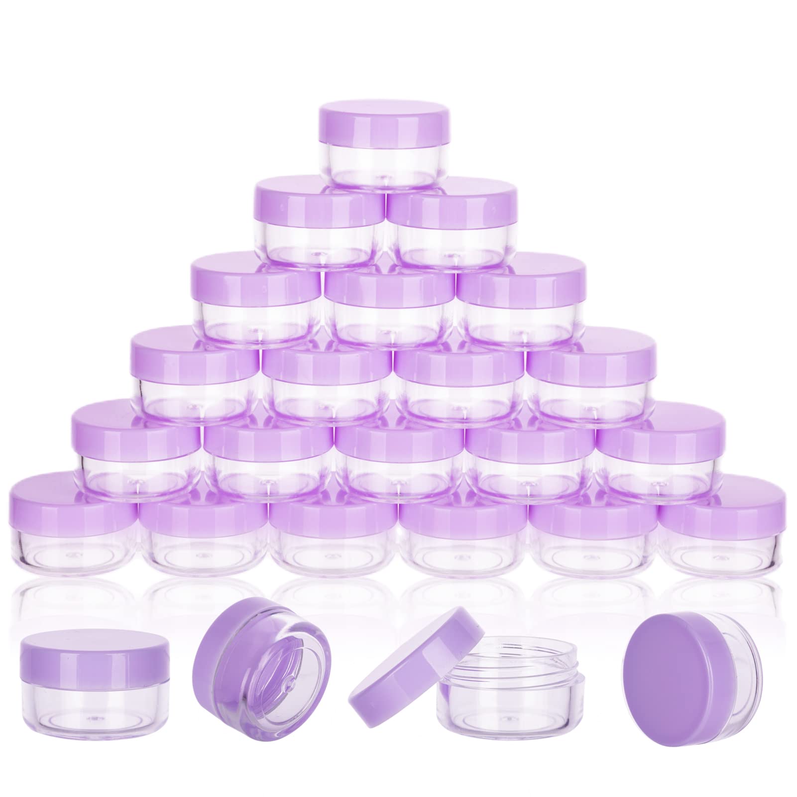 5 Gram Sample Containers With Lids, 25 Count 5Ml Sample Jars, Empty Cosmetic Containers With Lids, Small Makeup Travel Container