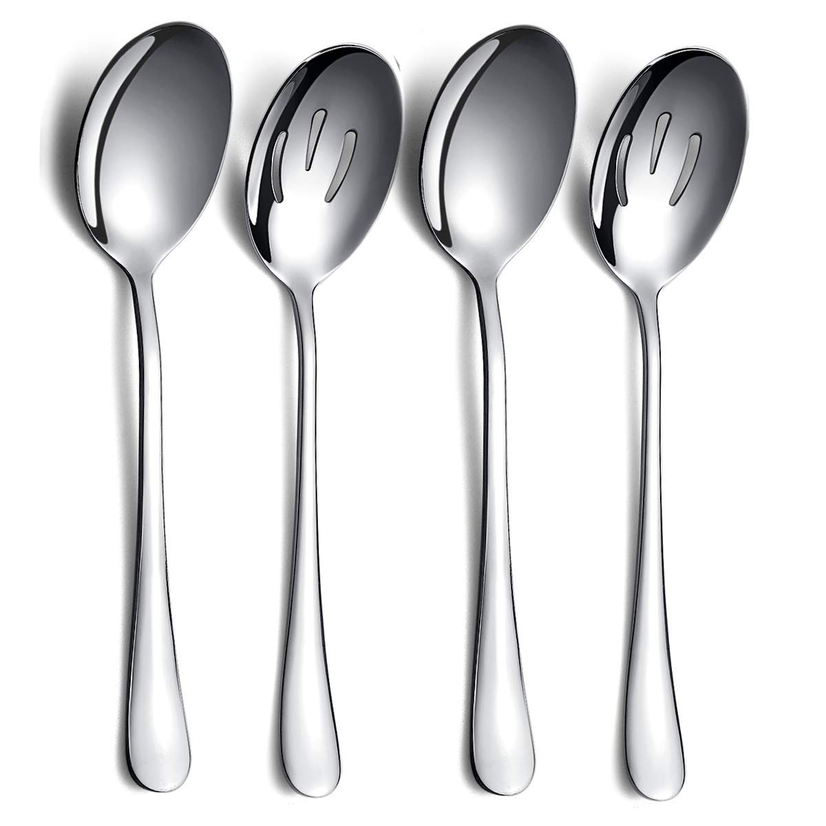 Kyraton 4-Piece Stainless Steel Serving Utensil Set - 2 Serving Spoons And 2 Slotted Spoons