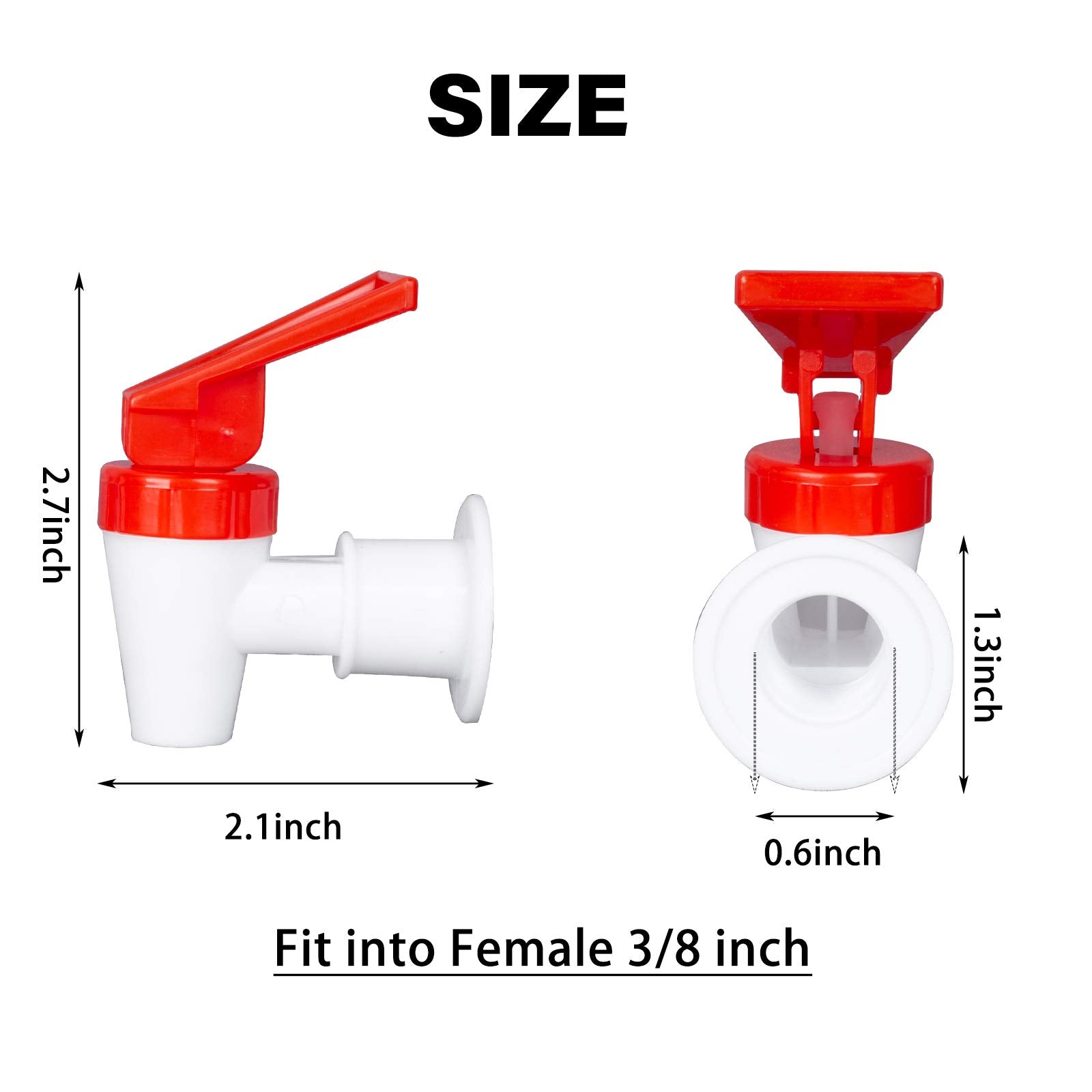 Ohoh 4 Sets Bpa-Free Replacement Cooler Faucet, 2 Blue And 2 Red Reusable Water Dispenser Tap Set, Internal Thread Plastic Spigo