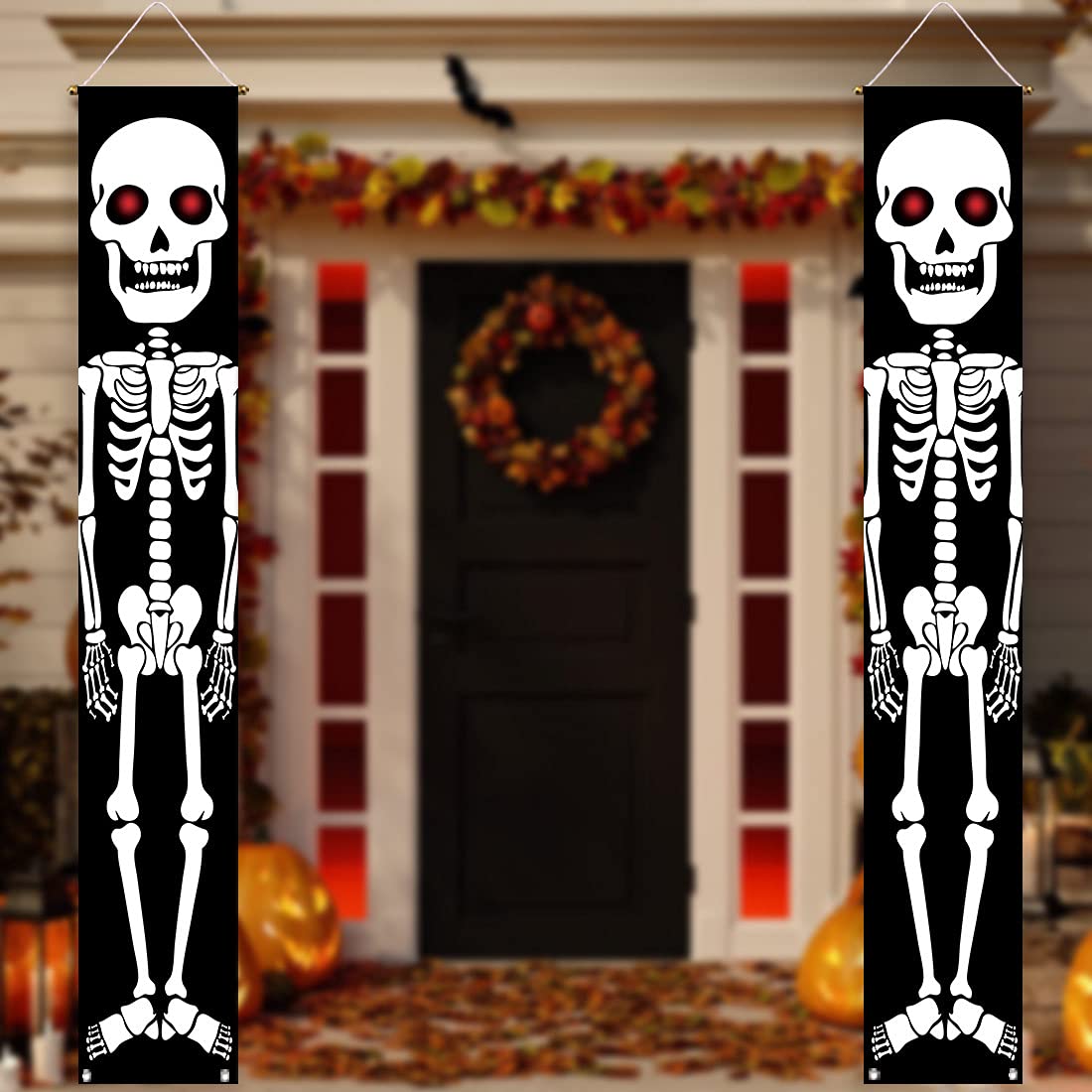 Allenjoy Halloween Skull Soldier Porch Sign Door Banner For Day Of The Dead Trick Or Treat Baby Shower Birthday Party Supplies D