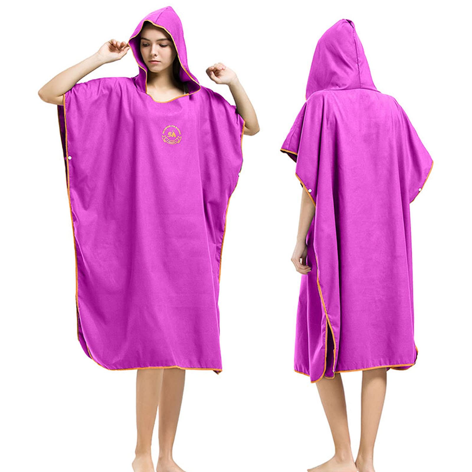 Hiturbo Microfiber Surf Poncho, Wetsuit Changing Bath Robe, Quick Dry Pool Swim Beach Towel with Hood (Rose Pink)