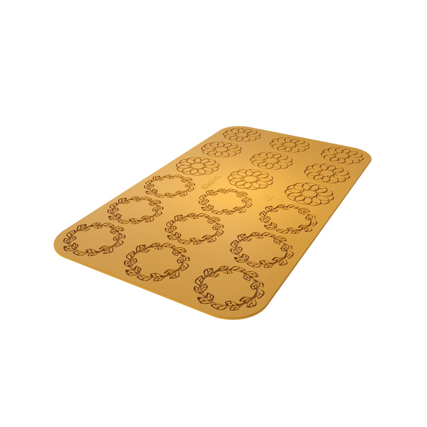 Silikomart Corona Silicone Mold With 9 Medallion Imprints + 9 Round Leaf-Garland Imprints