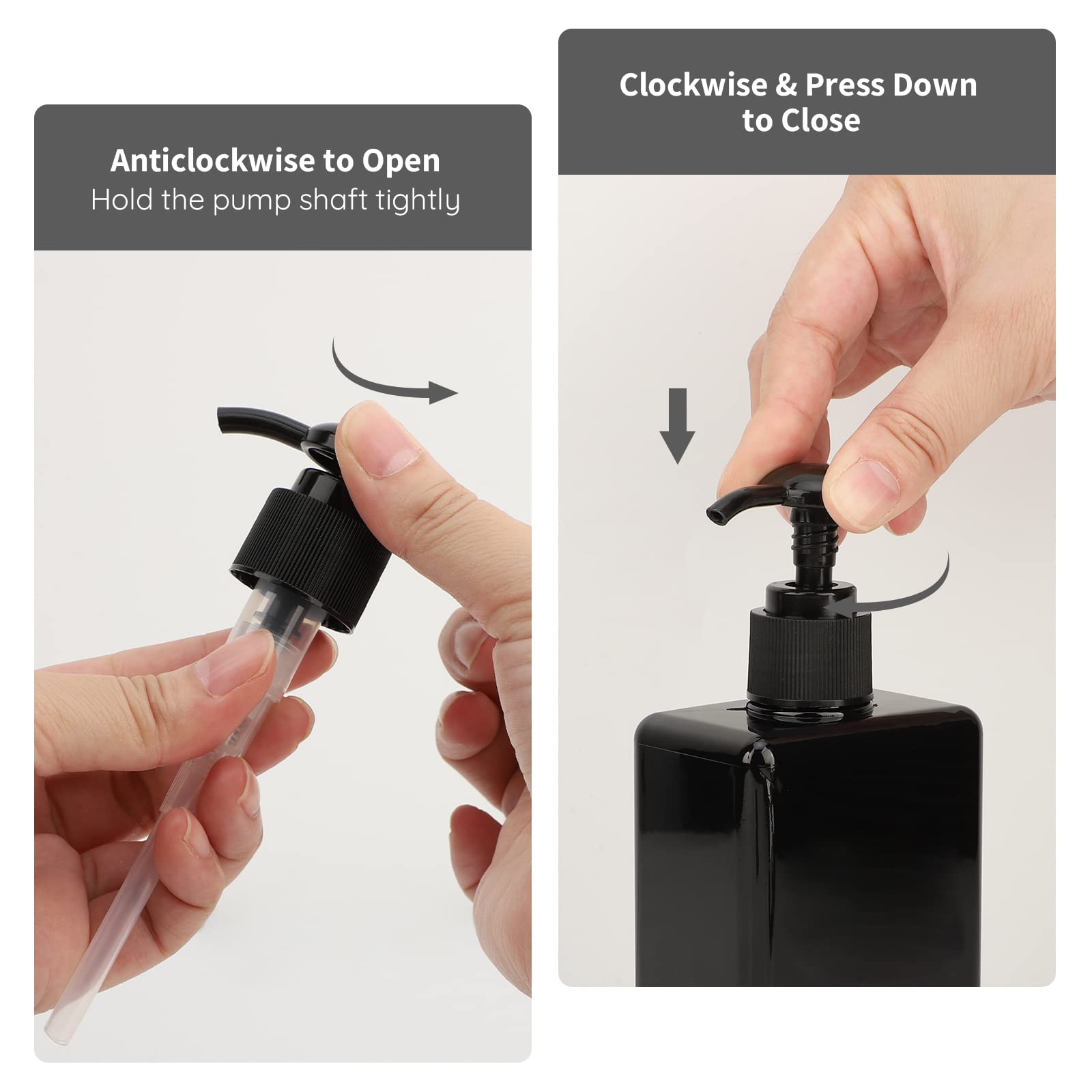 Segbeauty Shampoo Conditioner Dispenser Small, 4 Pack 9.5Oz Plastic Square Pump Bottles With Labels, 280Ml Refillable Bathroom S