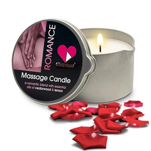 LOVE PLAY Romance Massage Candle - Moisturizing Body Oil Candle for Couples and Home Spa - Luxurious & Hydrating Skin Care Body