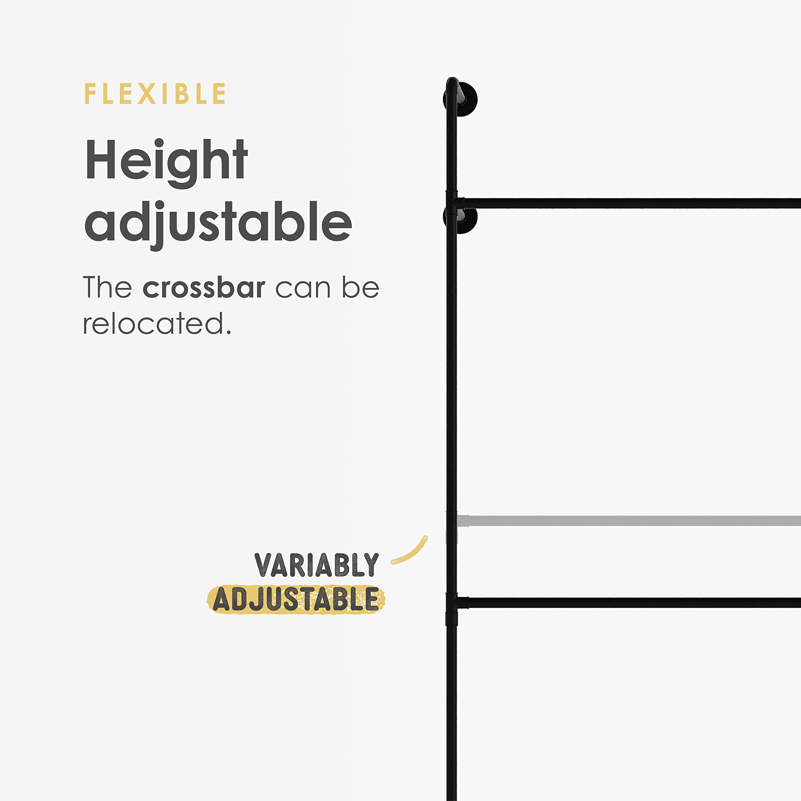 Pamo Industrial Pipe Clothing Rack Metal Gold - Wall Mounted Clothes Racks For Hanging Clothes - Modern Walk In Closet - Kim I D