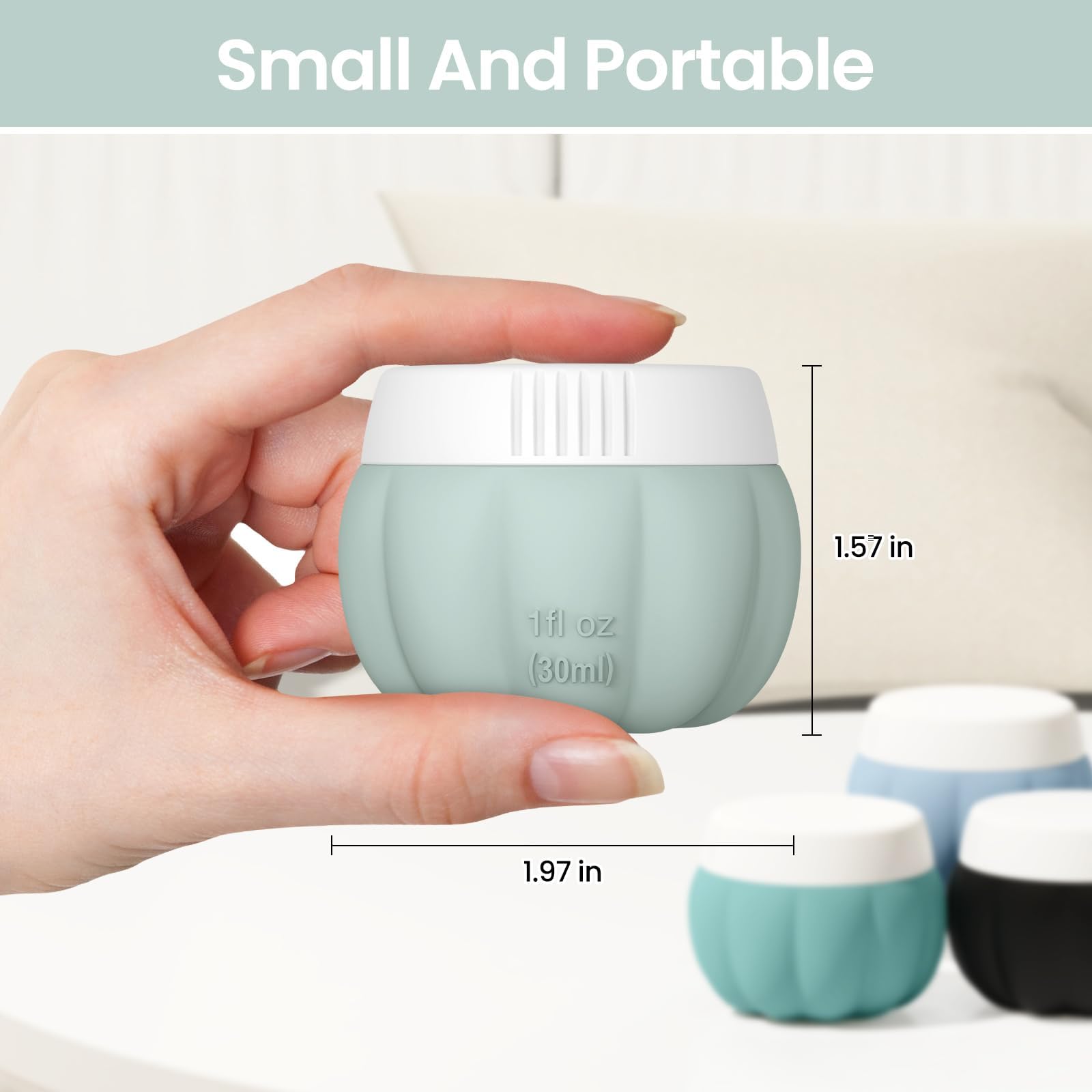 Redfly Travel Containers For Toiletries, Tsa Approved Travel Size Containers, Silicone Travel Jars For Creams, Travel Size Toile
