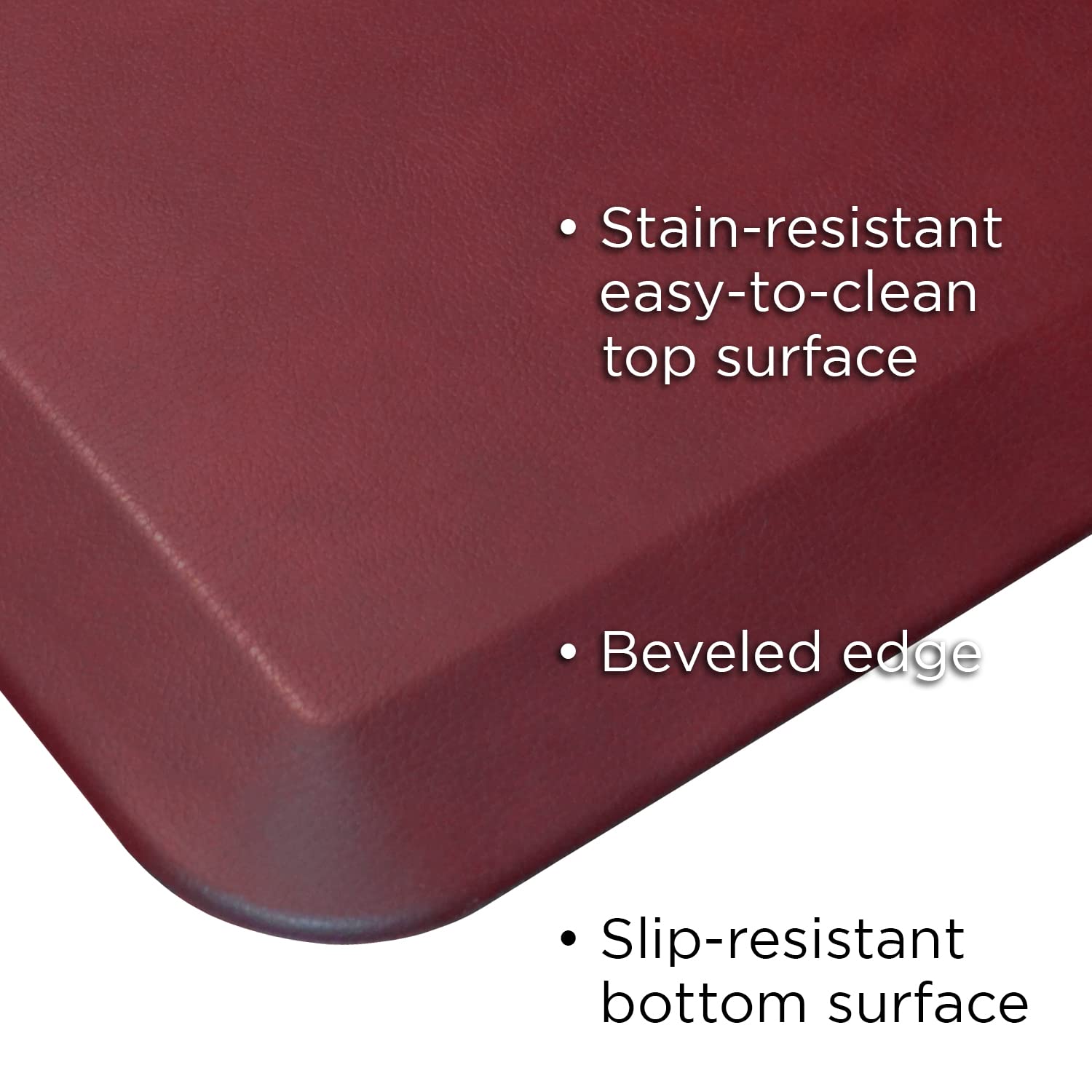 Gelpro Stain Resistant Surface With 3/4 Thick Ergo-Foam Core For Health And Wellness, 20X48, Leather Grain Cranberry