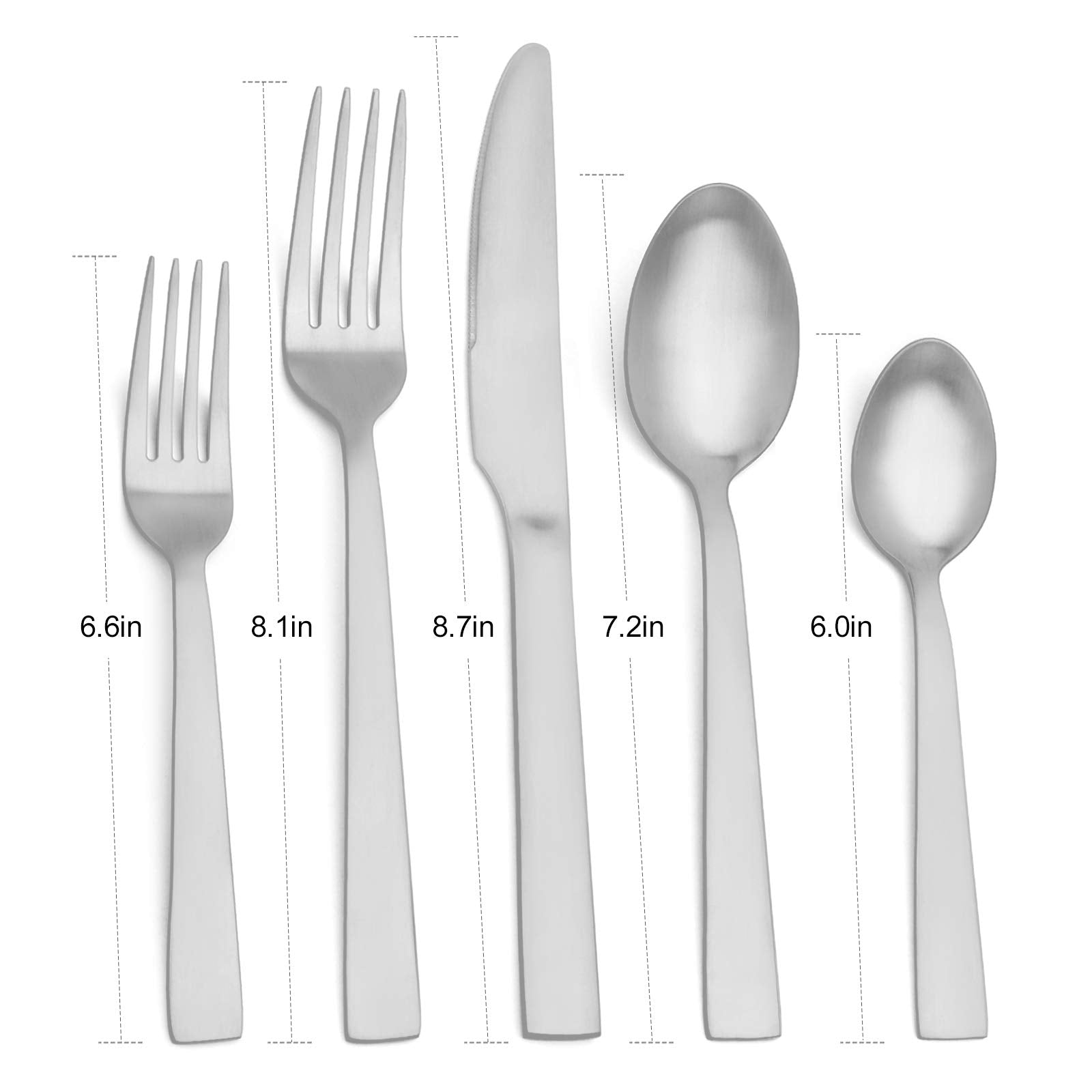 O.C.E. Matte Silverware Set, Stainless Steel Flatware Set, 20 Piece Tableware Cutlery Sets For Home Kitchen Restaurant, Service