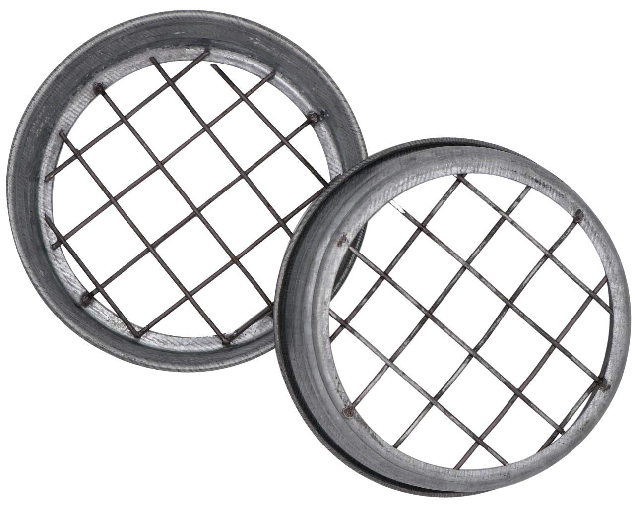 Galvanized Metal Flower Organizer Frog Lid With Square Grid By Mason Jar Lifestyle (3 Pack, Wide Mouth)