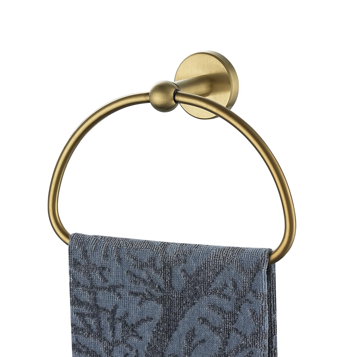 JQK Towel Ring Light Gold  Stainless Steel Half Ring Towel Holder for Bathroom  7 Inch Brushed Golden Wall Mount  TR160-BG