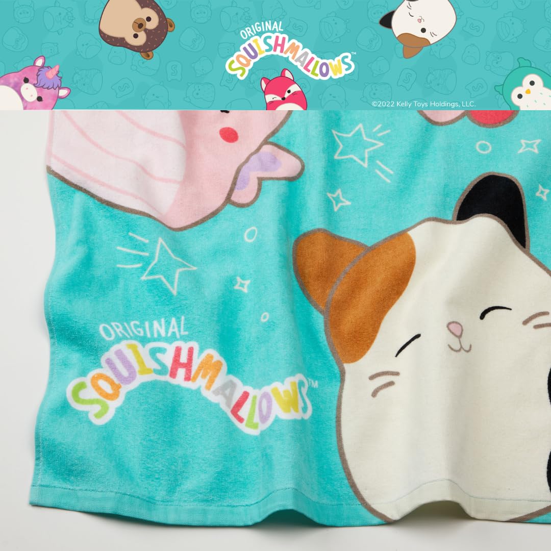 Franco Squishmallows Kids Bath/Pool/Beach Soft Absorbent Cotton Terry Towel With Washcloth 2 Piece Set, 50 In X 25 In, (Official