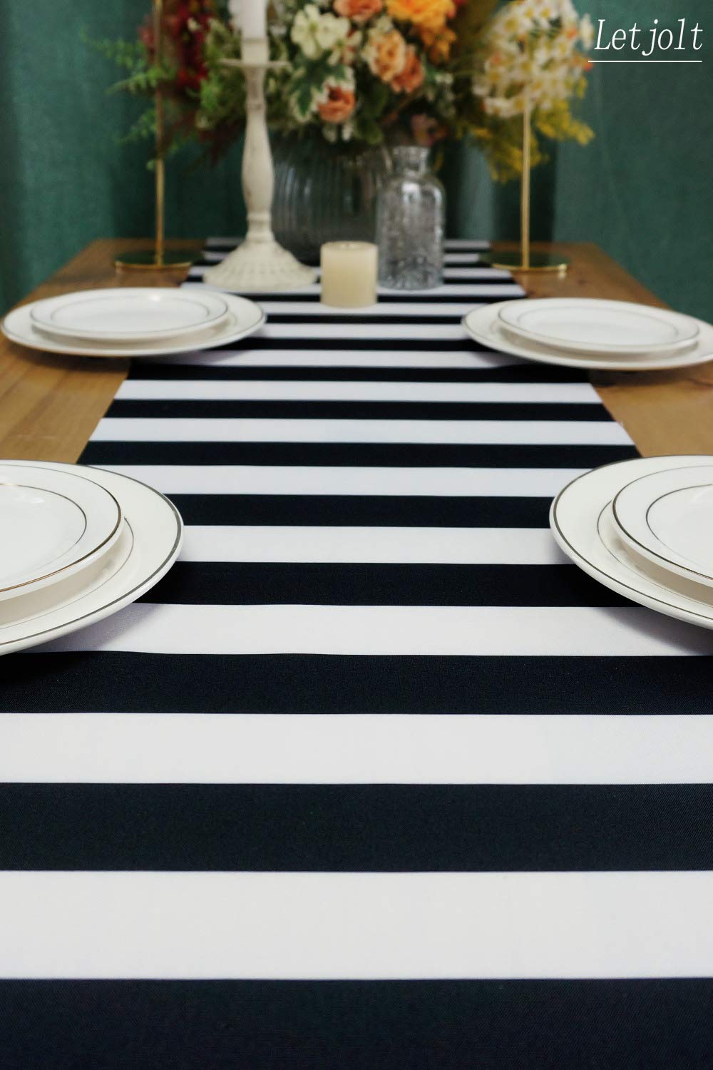 Table Runner Black And White Striped Pattern For Anniversary Runner Dinner Party Supplies Birthday Party Wedding Winter New Year