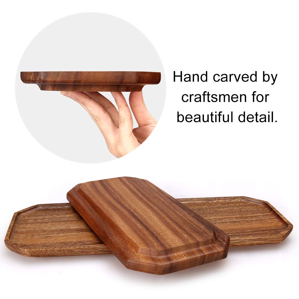 Set Of 2 Wooden Serving Platters Food Tray Charcuterie Boards Large Acacia Wood Trays For Kitchen Counter Wood Charcuterie Platt