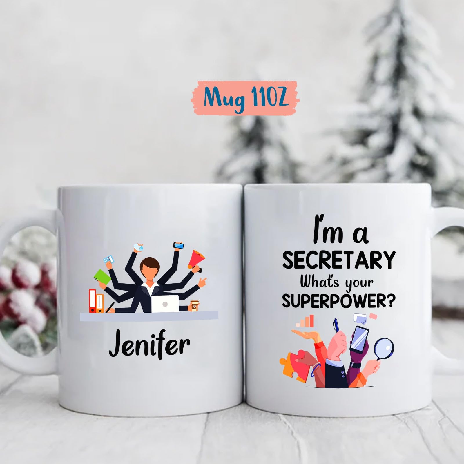 I'm A Secretary Coffee Mug, Personalized Secretary Gifts, Secretaries Cup, Custom Secretary Name Ceramic Mug, Office Secretary M