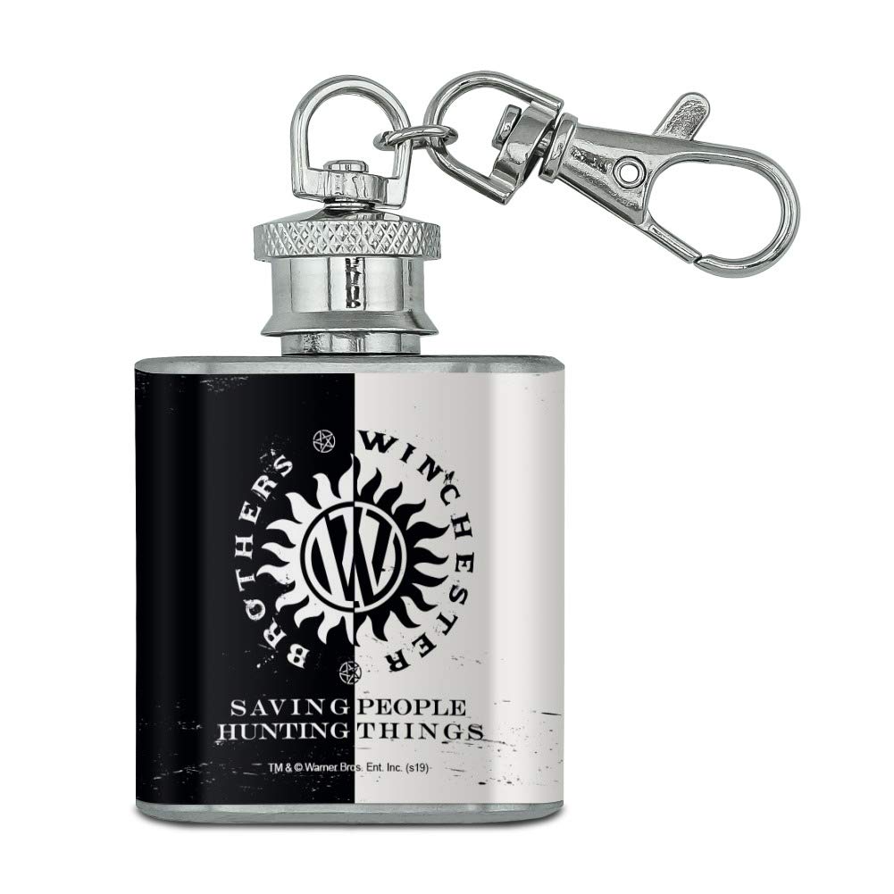 Supernatural Brother Stainless Steel 1Oz Mini Flask Key Chain
