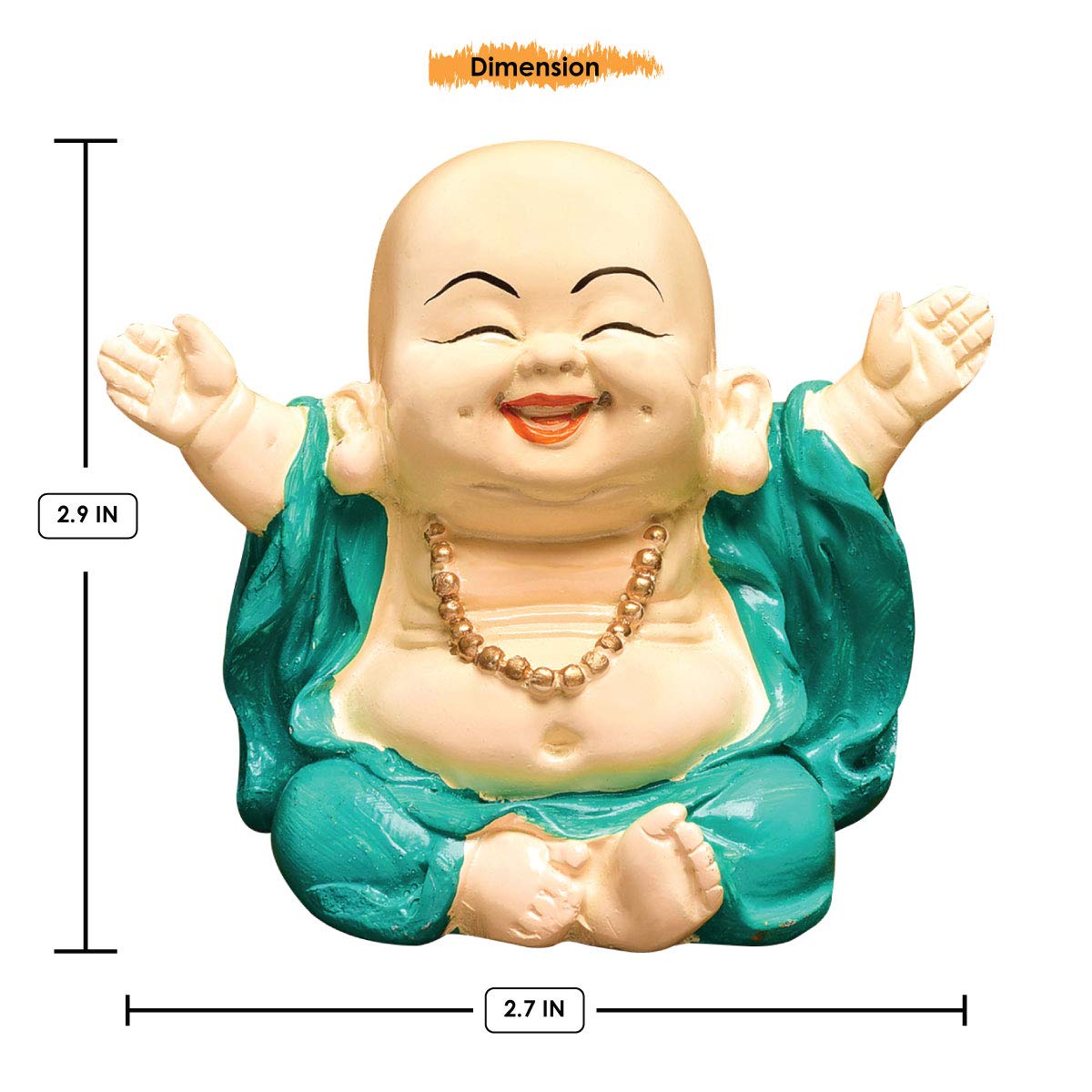 Karigaari India Handcrafted Set of 3 Resine Little Sitting & Dancing Buddha Showpiece | Buddha Idols for Home Decor