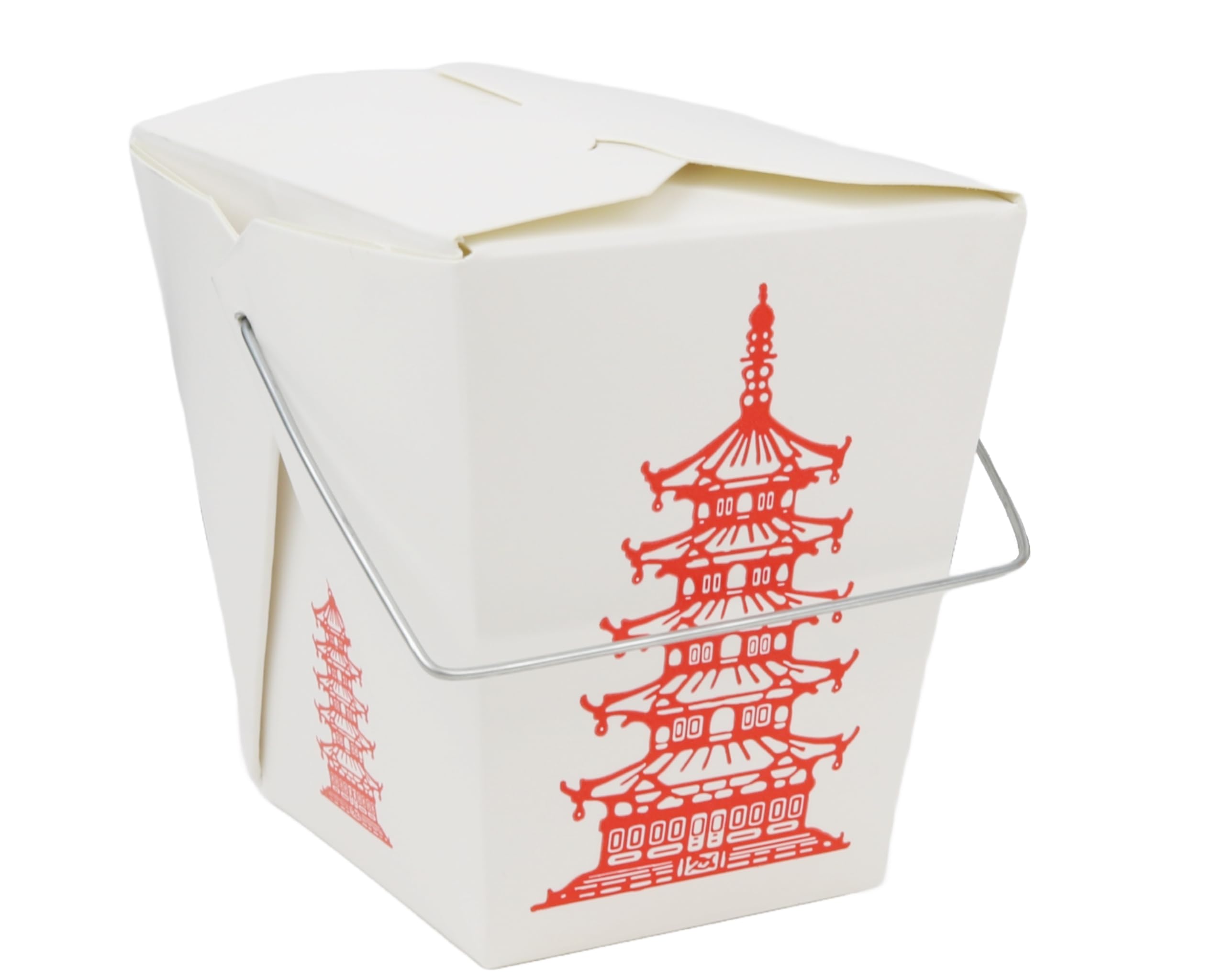 Great Credentials Chinese Take Out Boxes, 8 oz Pagoda Style, Party Favor Food Pails, Pack of 15