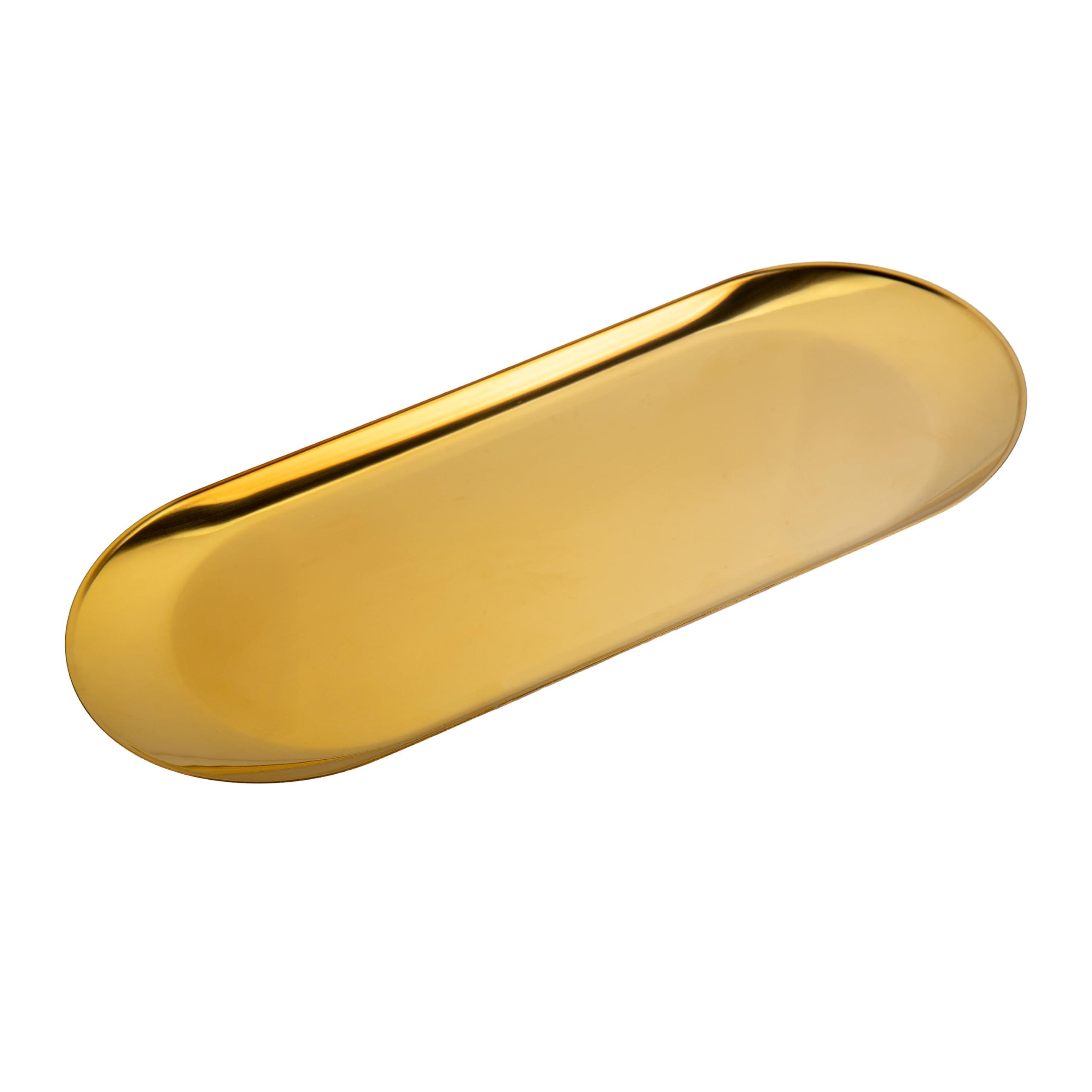 Koxxiamoq Stainless Steel Gold Tray, Decorative Vanity Tray, Metal Oval Towel Tray Storage Tray, Fruit Tea Jewelry Cosmetics Org