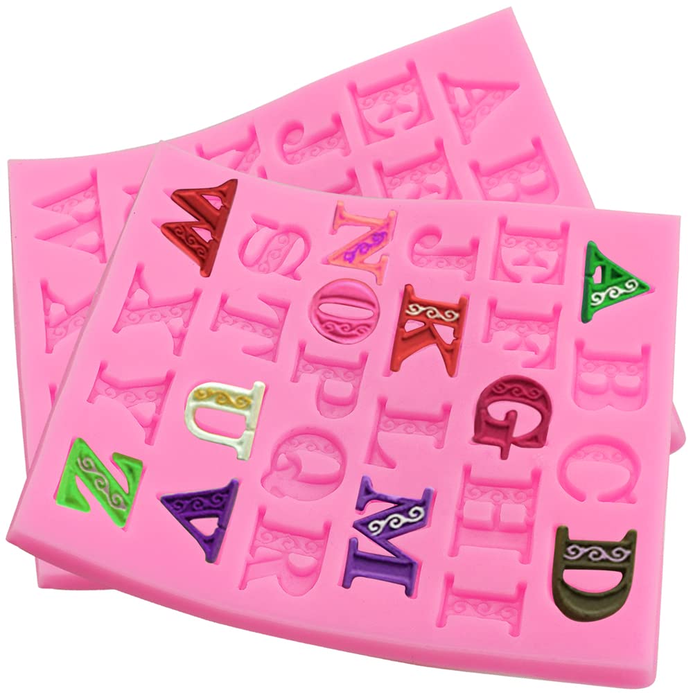 2 Pieces Silicone Gummy Candy Molds Capital Letters Shape Christmas Molds Heart Shape Christmas Chocolate Molds Star Shape Fonda