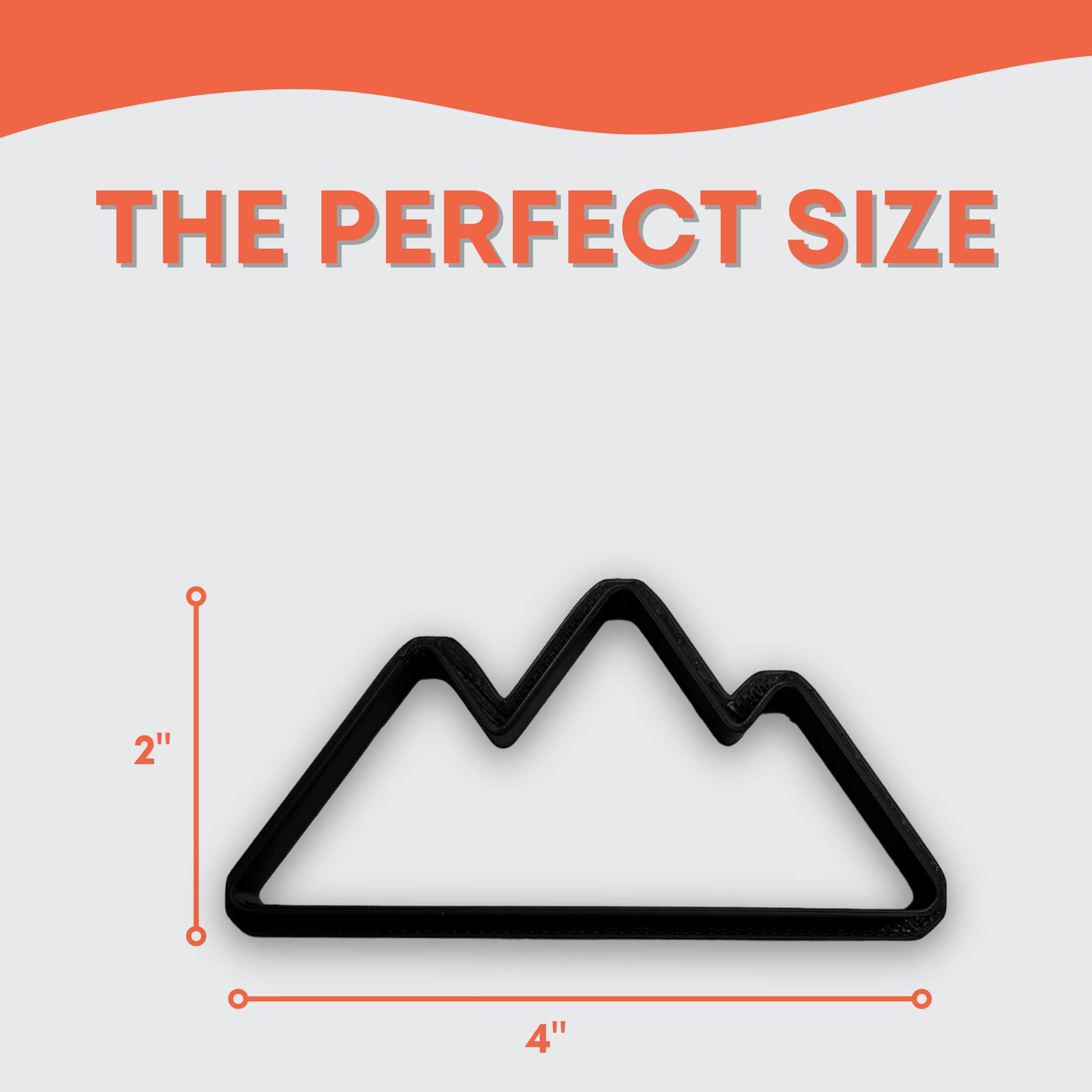 Mountains Cookie Cutter With Easy To Push Design, For Baby Showers, Work Events, And Birthday Celebrations (4 Inch)