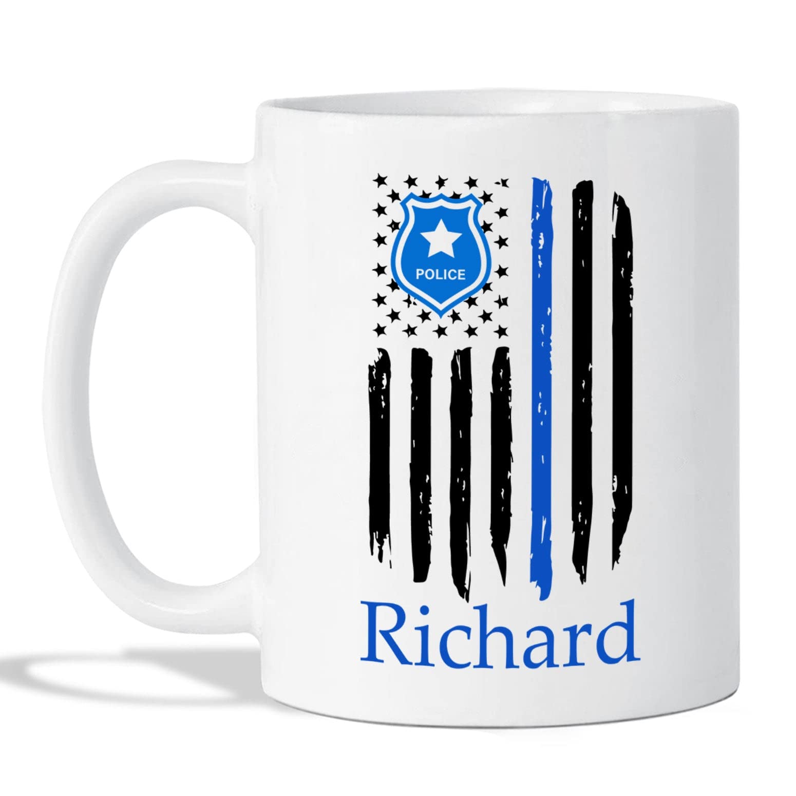 Personalized Law Enforcement Gifts, Thin Blue Line Flag Mug, Custom Police Officer Mug With Name, Cop Mug, Police Mug Gift For O