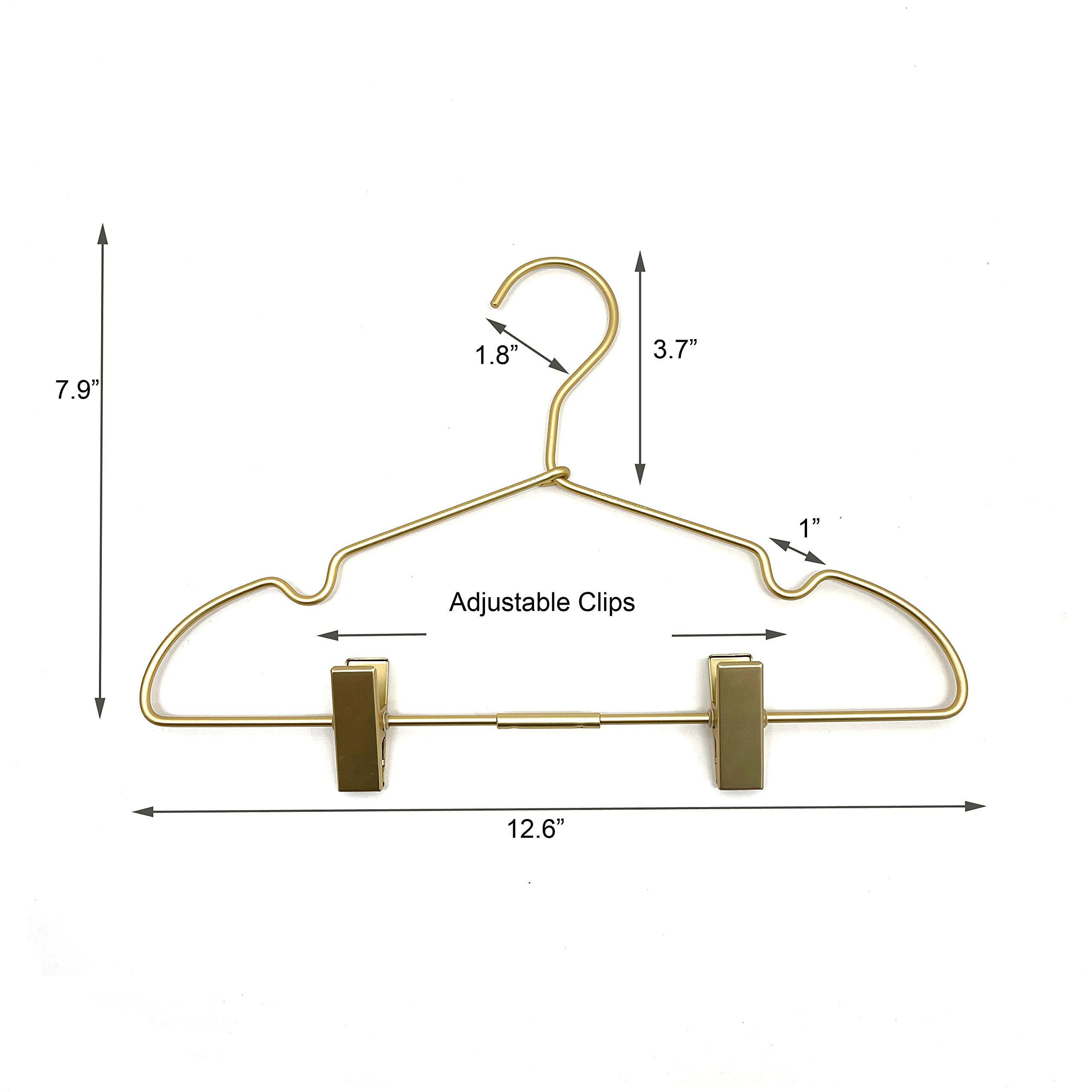 Koobay 12.5'' Gold Metal Baby Clothes Clips Hanger Children Kids Coat Hanger Display And Storage 30Pcs