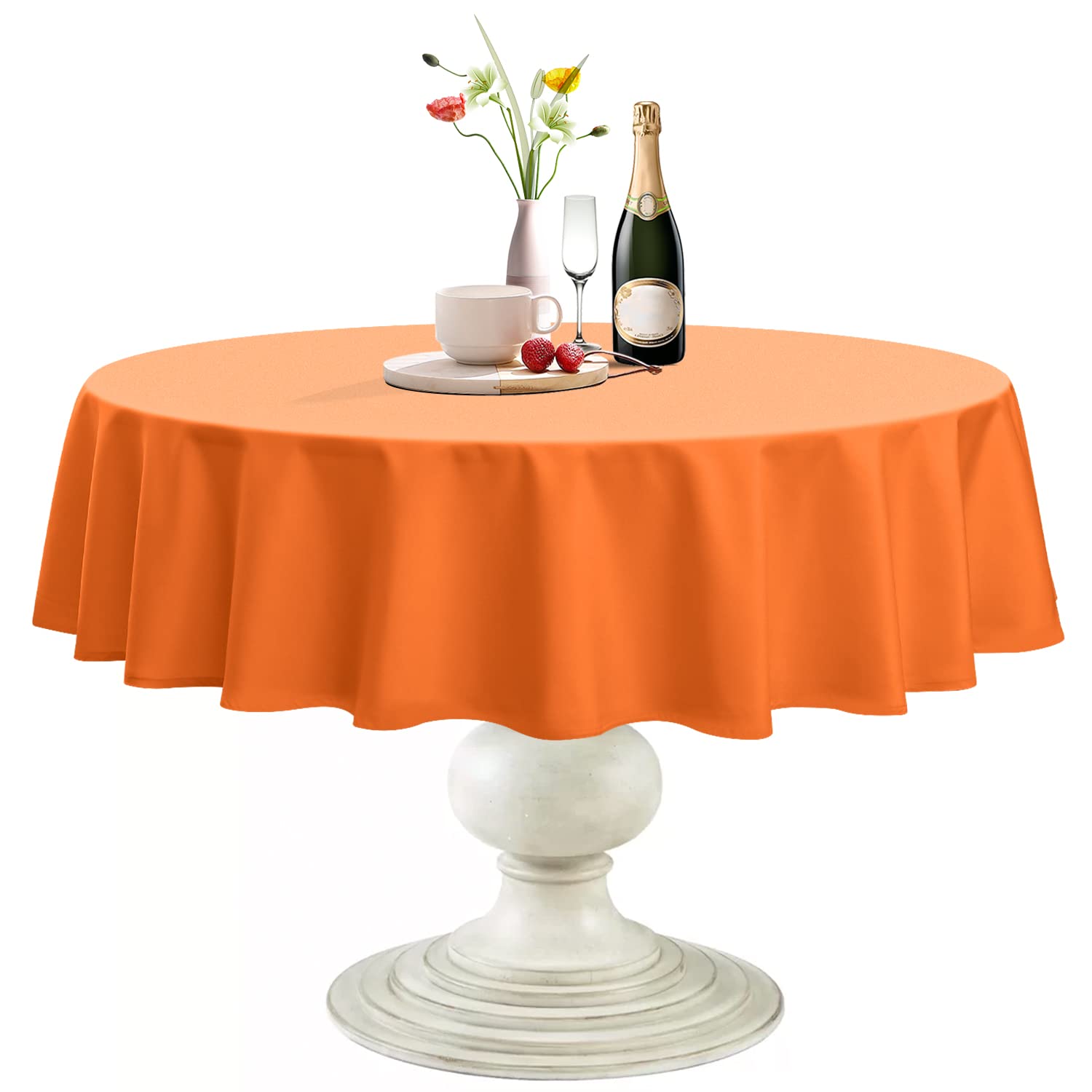 Softalker Halloween Round Tablecloth Waterproof & Stain Resistant Fall Table Cloth Wrinkle Free Fabric Washable 210Gsm Polyester