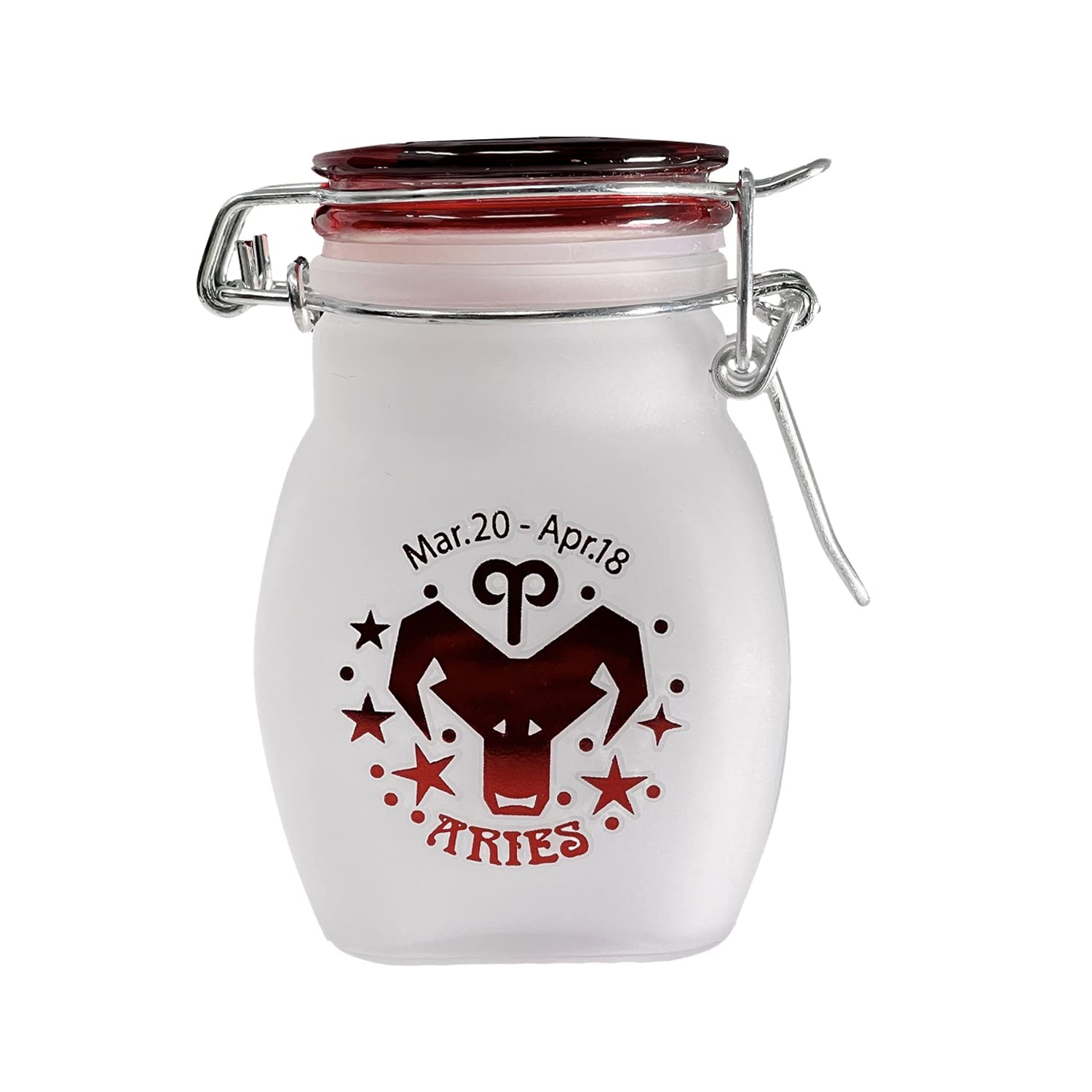 Ted Miller Innovation Zodiac Sign Quarter Oz (125Ml) Smell Proof Airtight Glass Storage Jar, 3.25'' (Aries Astrology Sign)