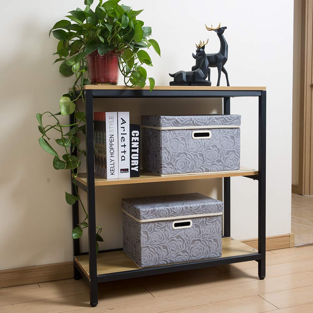 Prandom Foldable Storage Bins With Lids [5-Pack] Fabric Decorative Storage Box Cubes Organizer Containers Baskets With Cover Han