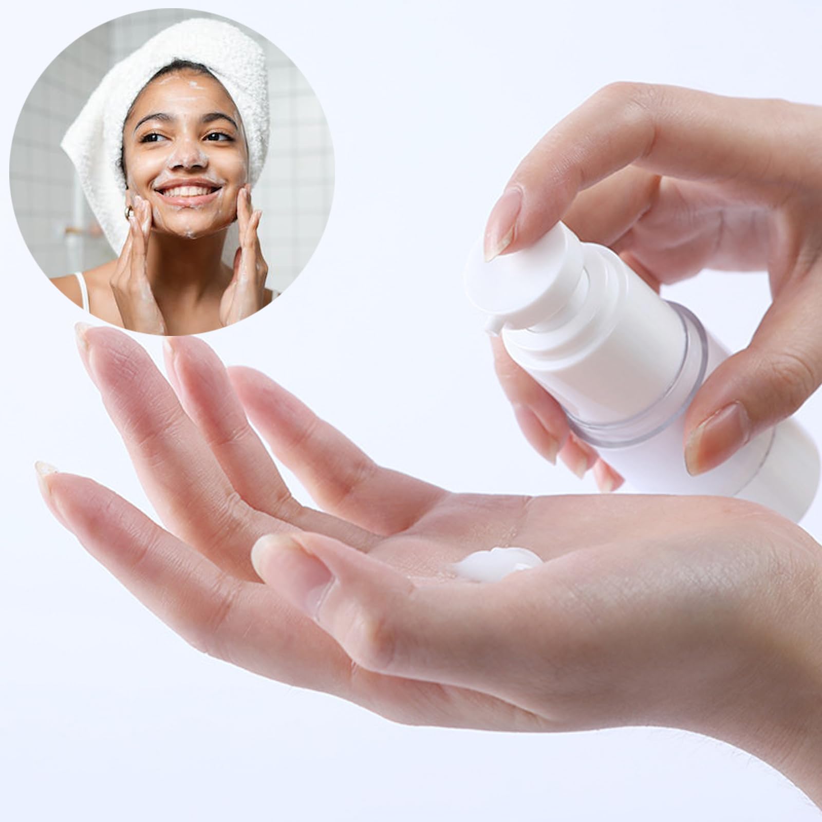 Qeuly 3 Pack Airless Pump Bottles 1.7 Oz Travel Size Pump Bottle Lotion Container Refillable Cosmetic Pump Dispensers For Founda