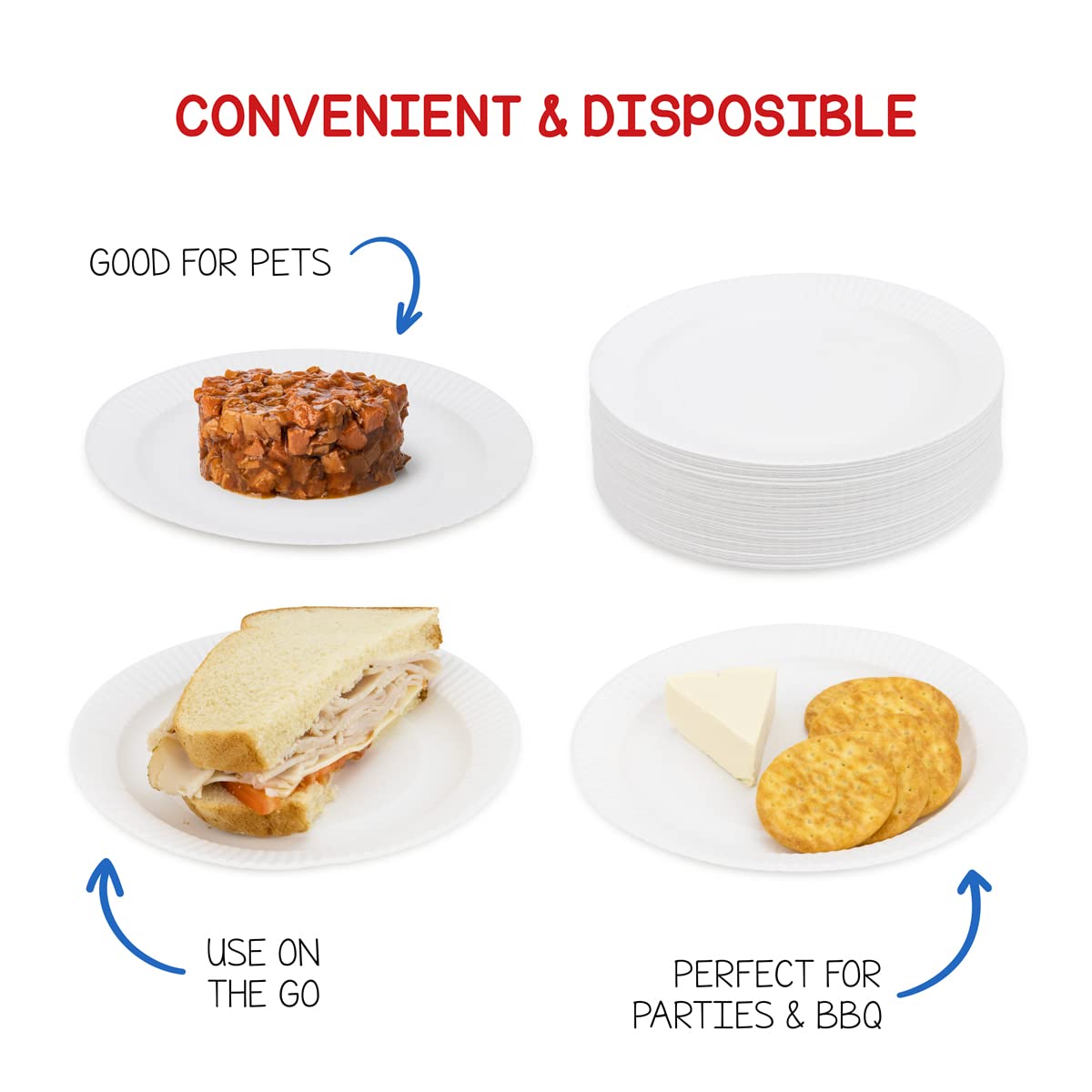 Hygloss Products Paper Plates - Uncoated White Plate - Use For Foodware, Events, Activities, Crafts Projects And More - Environm