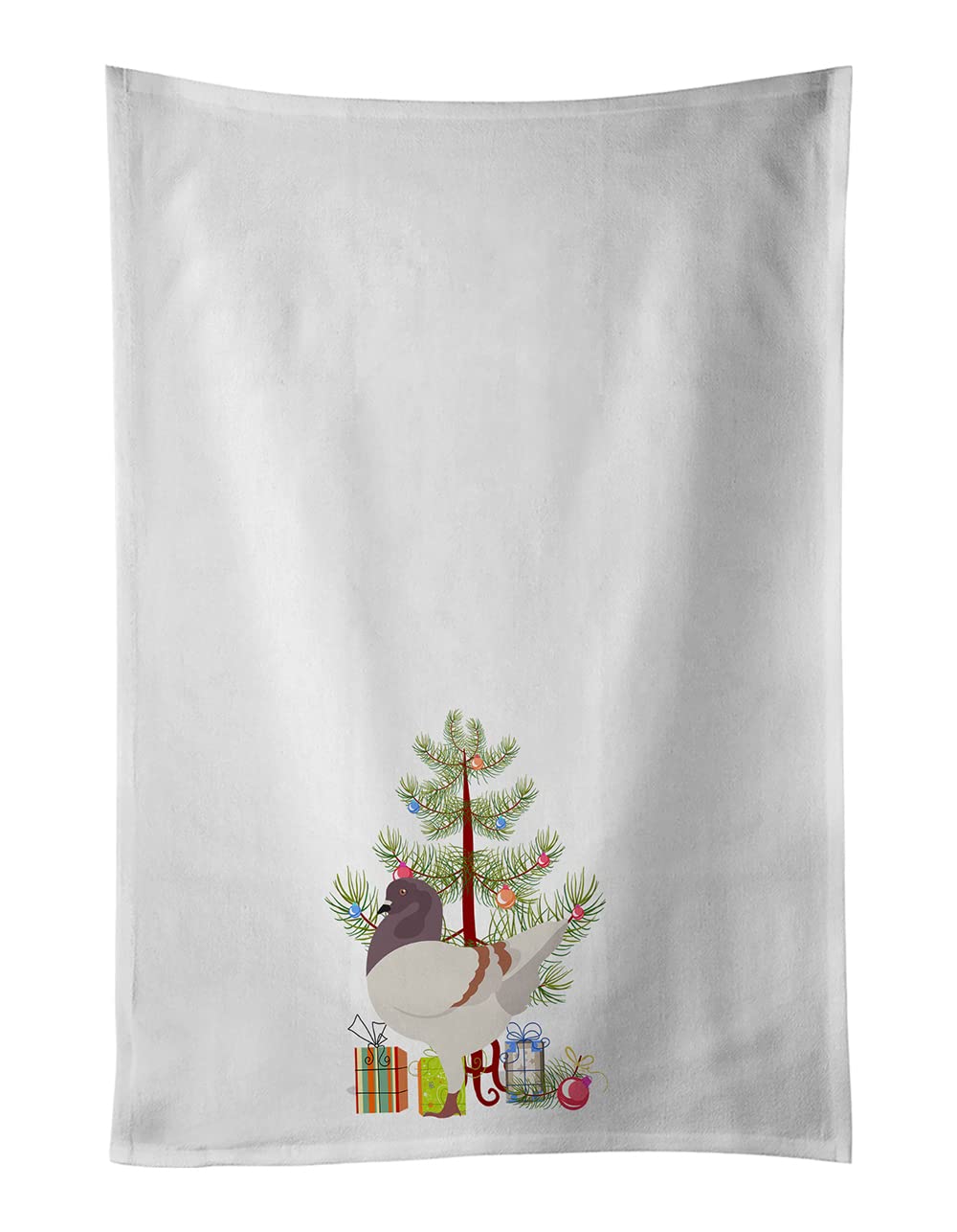 German Modena Pigeon Christmas White Kitchen Towel Set of 2
