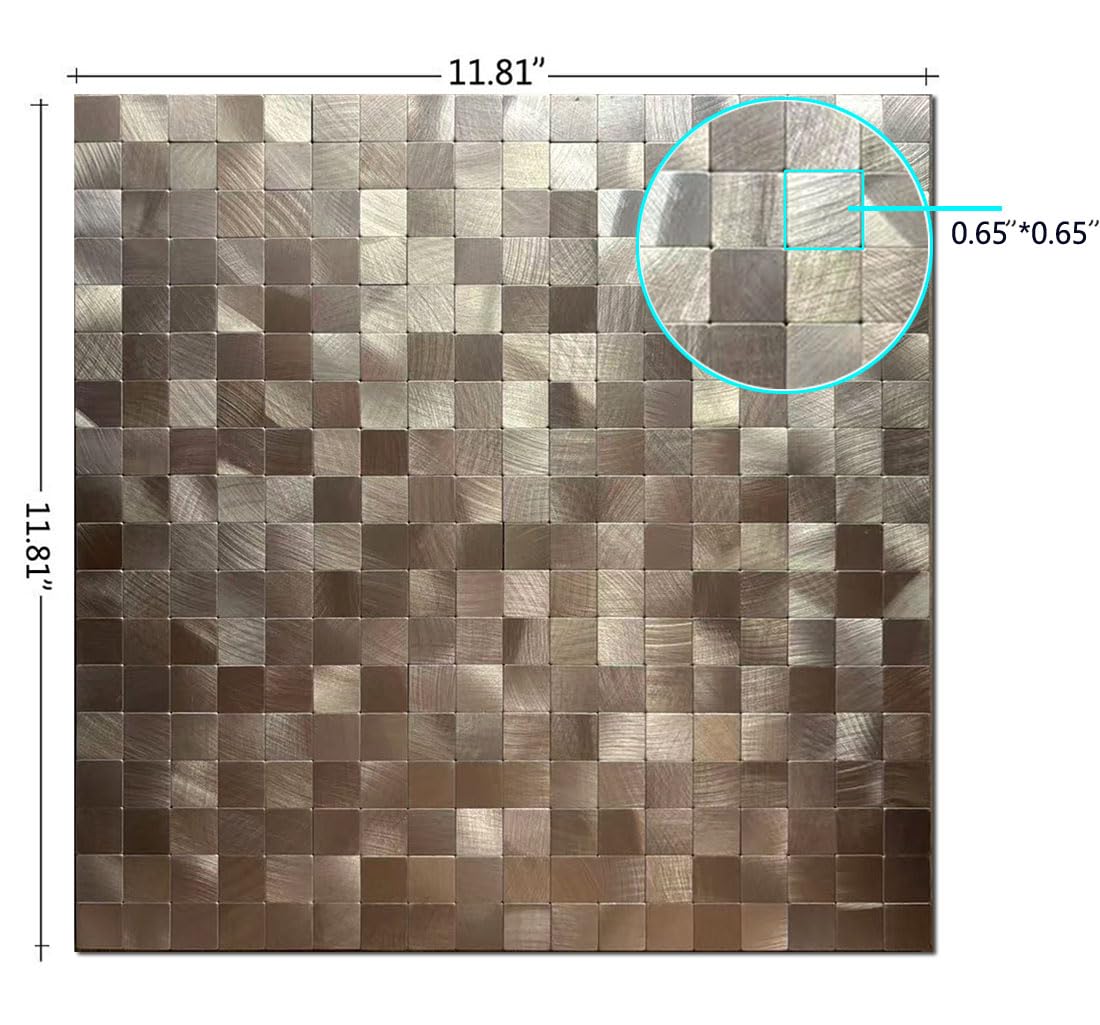 WEIMEISC 10 Sheets Peel and Stick Backsplash Tile for Kitchen, Self-Adhesive Mosaic Tile, Decorating for Bathroom Vanities,Firep