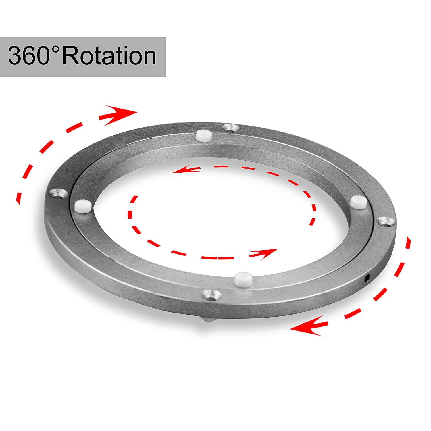 Cbtone 8 Inch Aluminum Lazy Susan Bearing Turntable Bearings 200Mm Silver Turntable Swivel Plate Hardware For Dining-Table