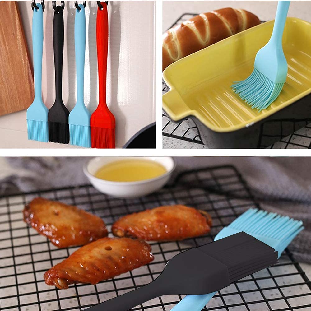 Alljewelrysupplies Silicone Basting Brush Set Of Two Heat Resistant Long Handle Pastry Brush For Grilling, Baking, Bbq And Cooki